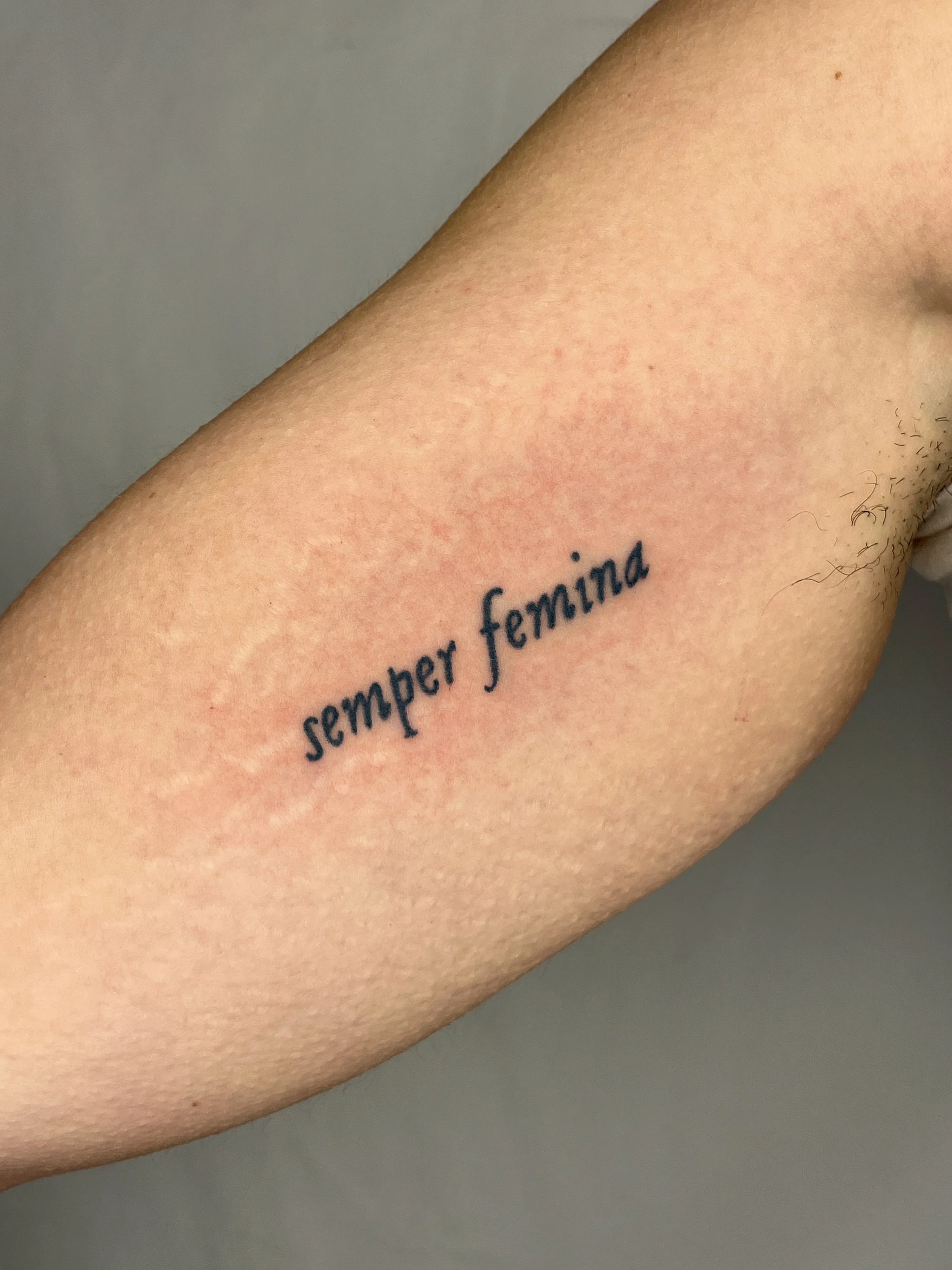 handpoke, blue ink, 2.5 hours