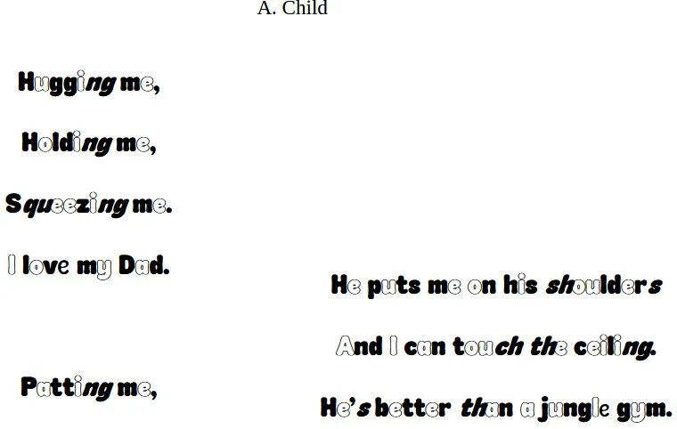 Prism Phonics: "I Love My Dad" Color the Vowels PDF in two-columns