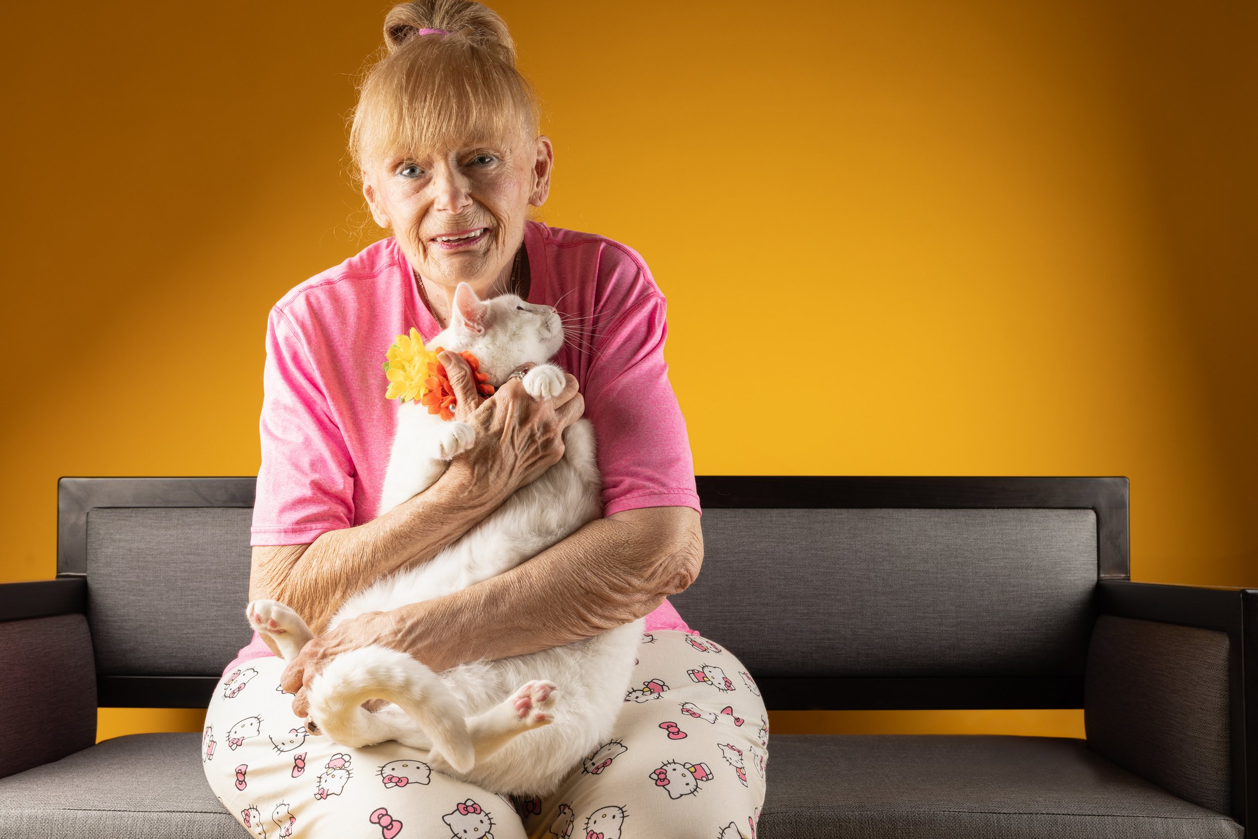 Pretty Kitty and Owner Embrace with Love