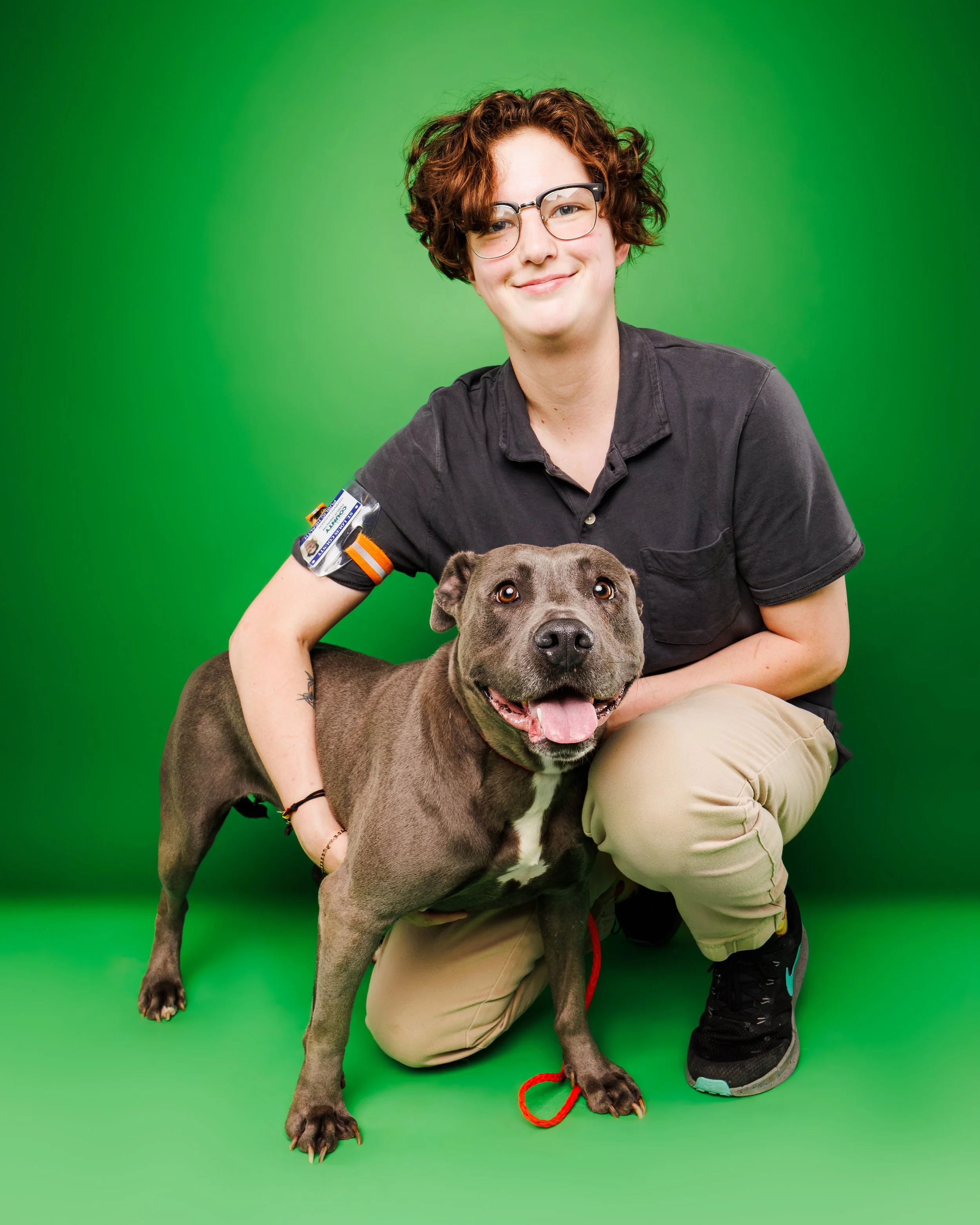 Shelter Staff with Favorite Pup