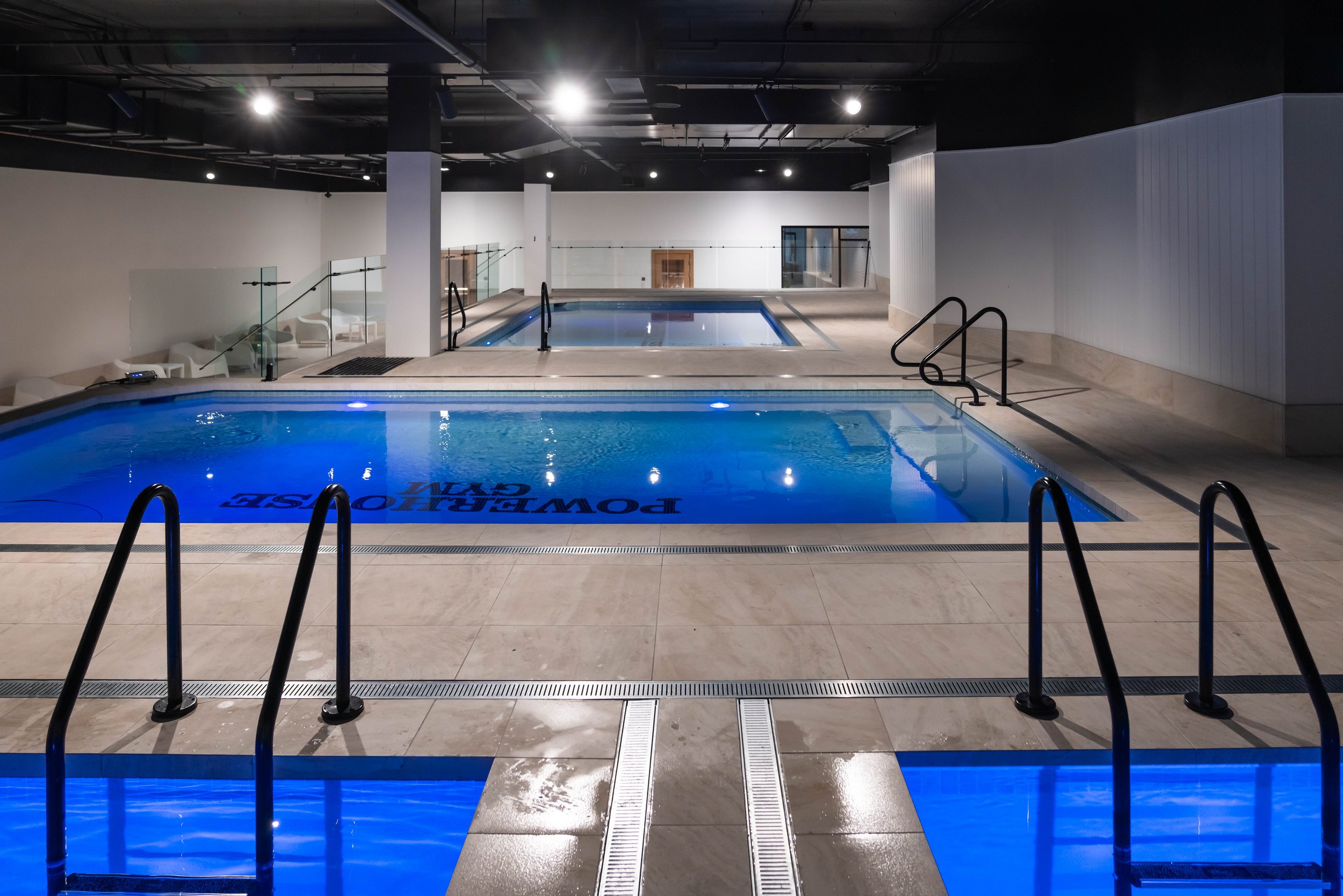 Recovery centre with heated therapy pools