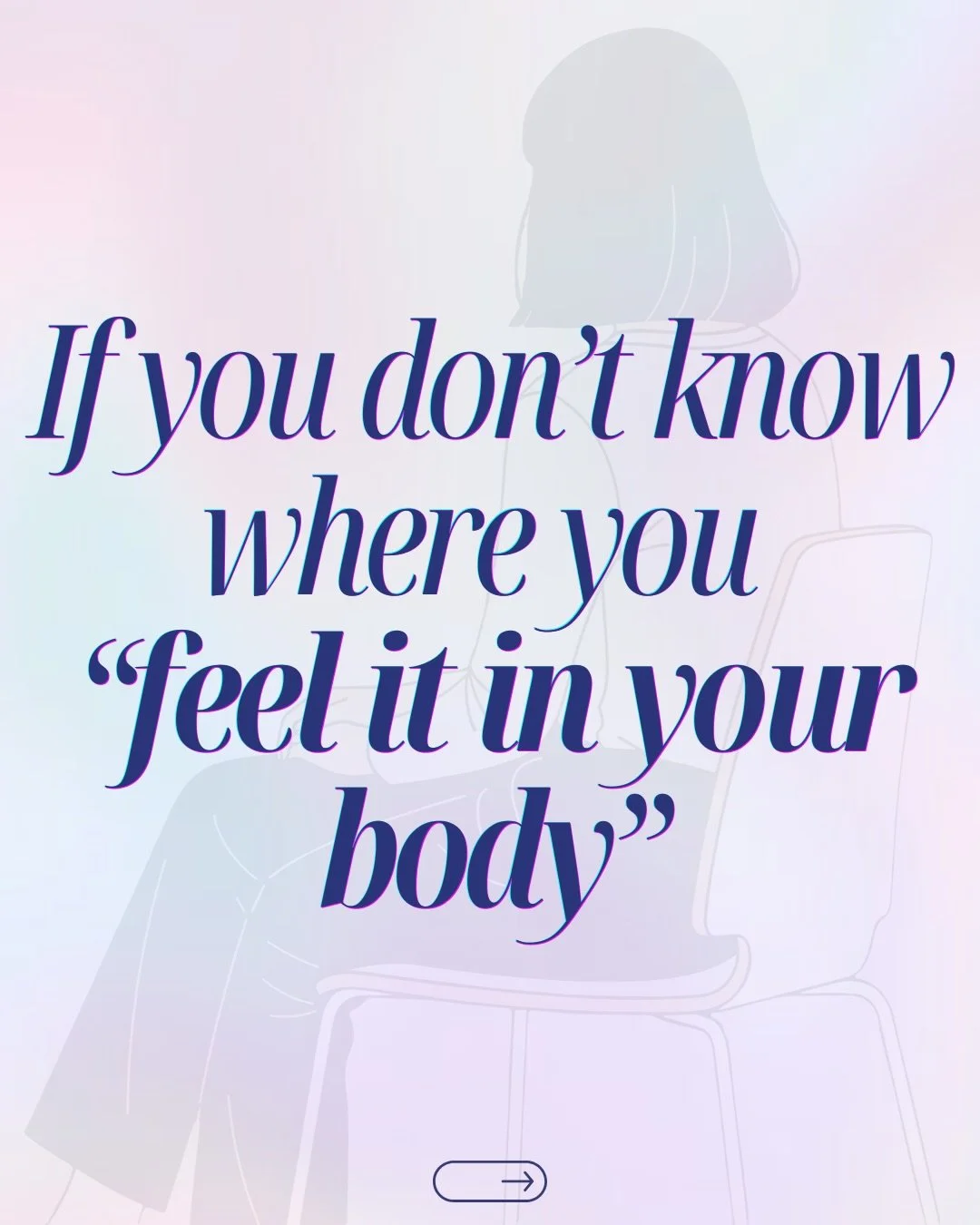 IMPORTANT TO NOTE:
1️⃣ This is a (non-exhaustive) list of sensations that are commonly experienced in moments of distress. There are also many somatic indicators for joy, ease, and authenticity. ❇️

2️⃣ In practice, I recommend scanning down your bod
