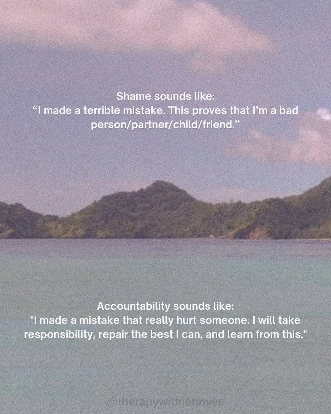 Shame makes generalized statements about our morality and character. 

Accountability does not deny reality, it acknowledges the impact and how we&rsquo;ve strayed from our values. Then it opens opportunities for change and growth. 

Shame keeps us s
