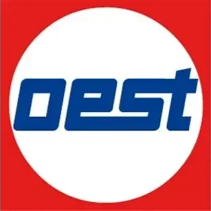 Logo with the word 'best' in blue letters inside a white circle on a red background.