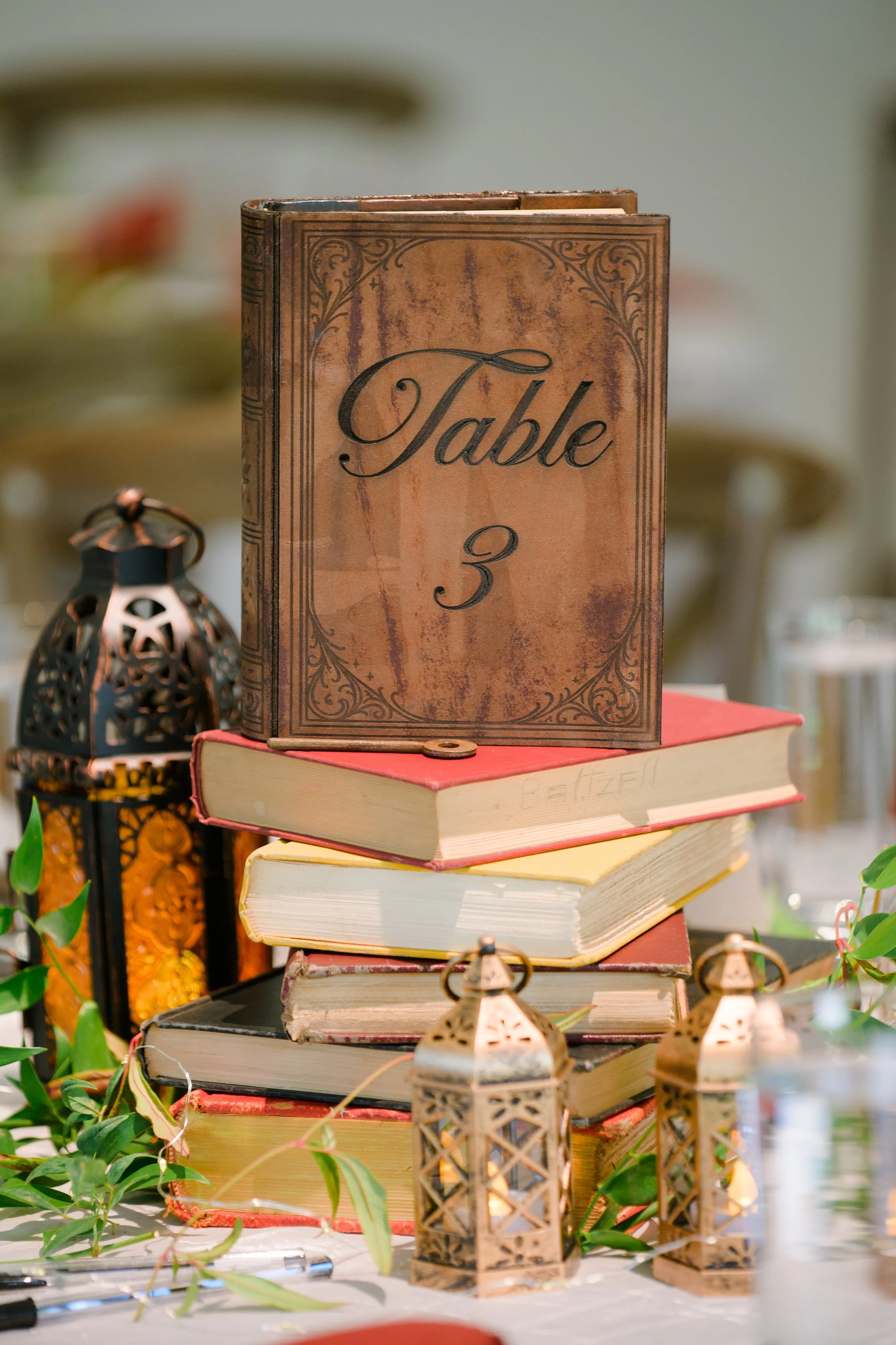 Leather Wedding Table Numbers