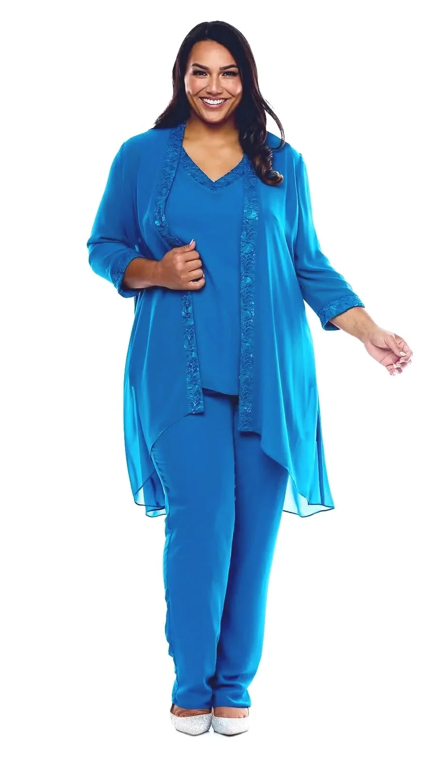 Layla Jones 3 piece blue pant suit (also in Navy)