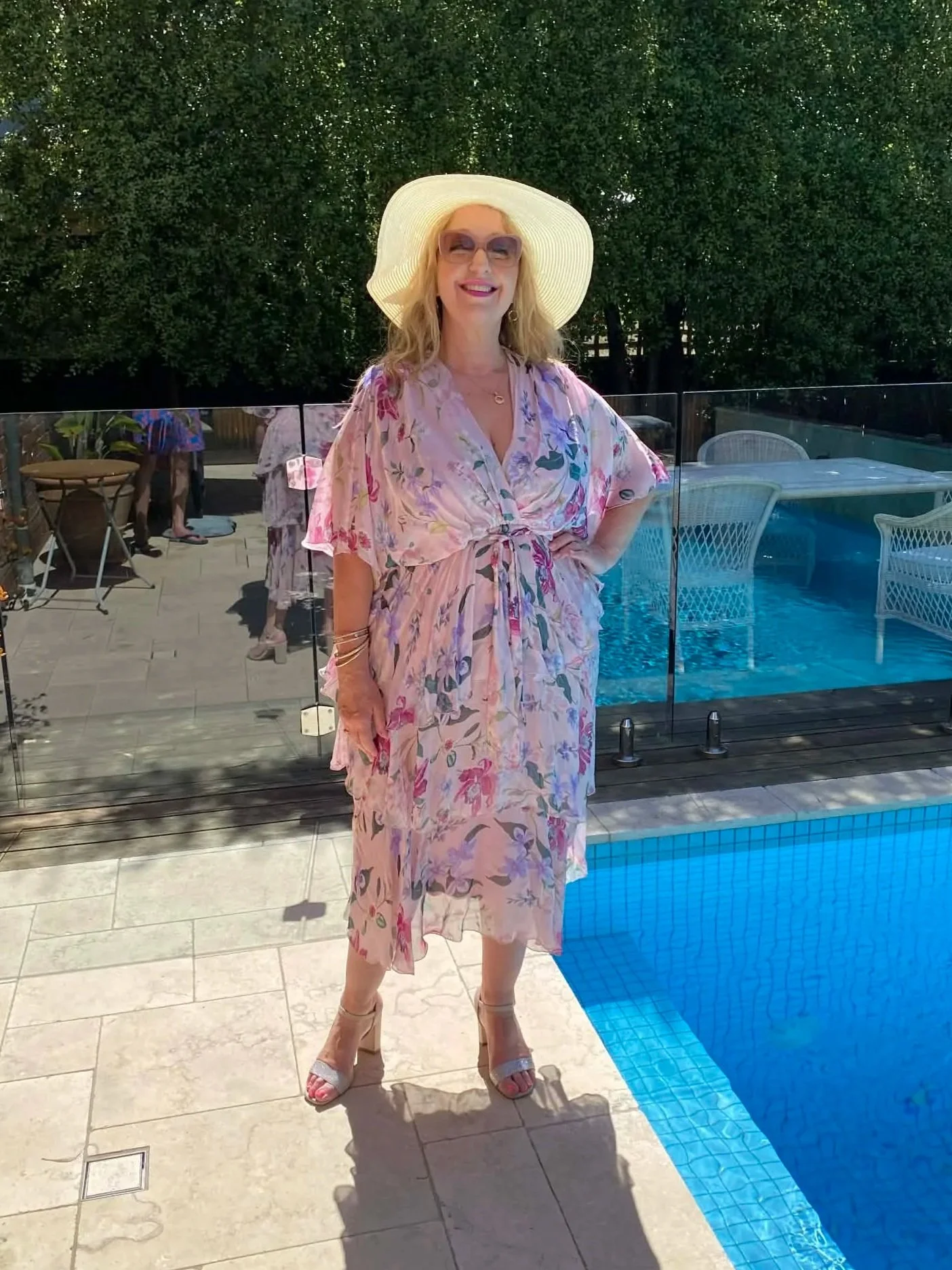 La Strada Crossover Pink Silk dress