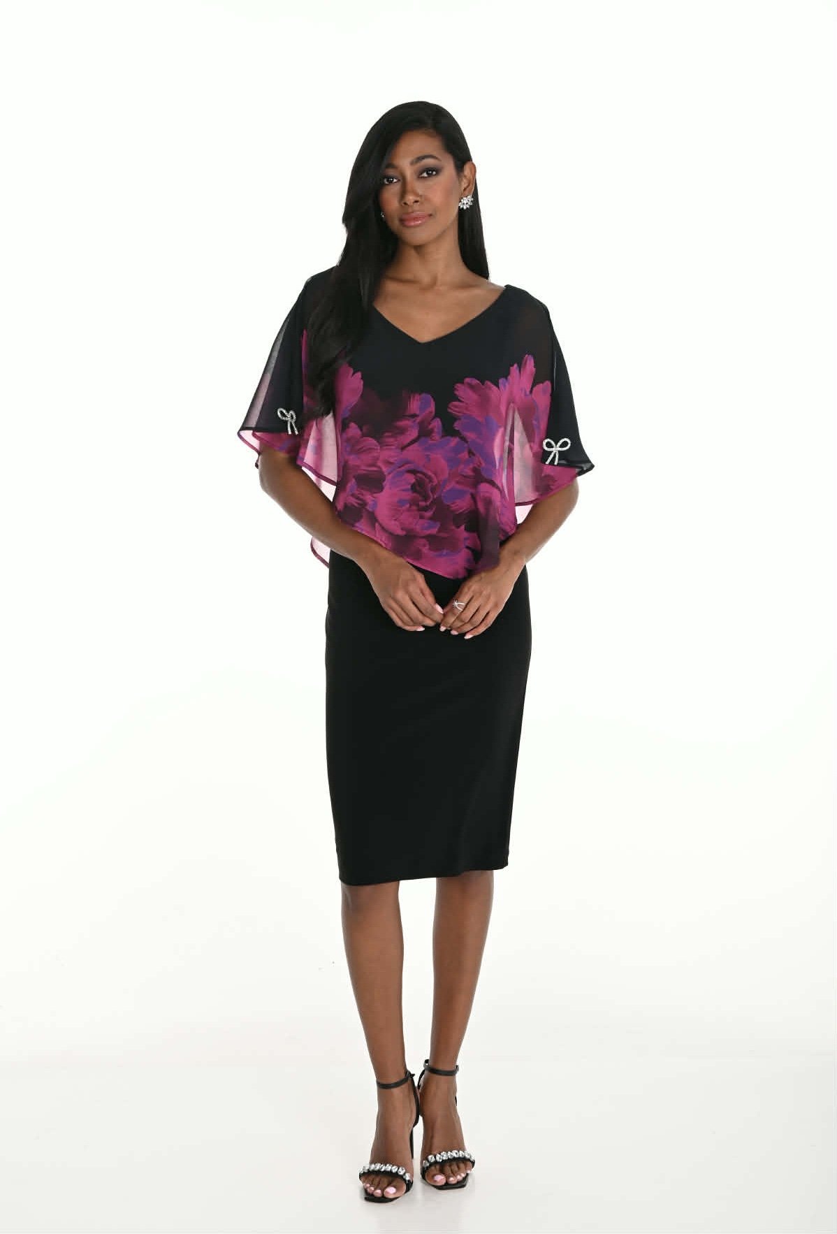 Frank Lyman Black & Pink Layered Dress
