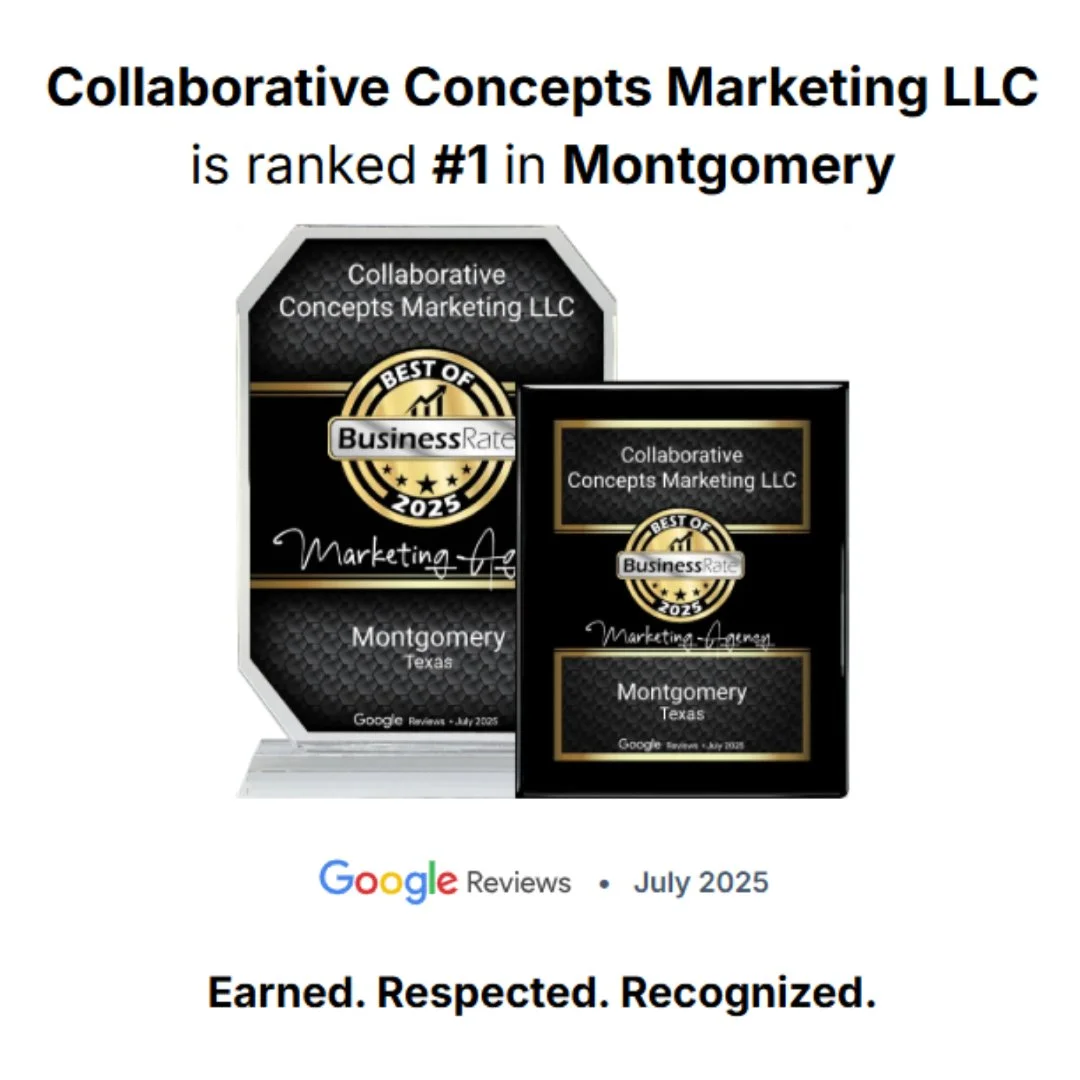 Collaborative Concepts Marketing is a full service digital marketing agency in Montgomery, TX and Rated Best Marketing Agency in Montgomery