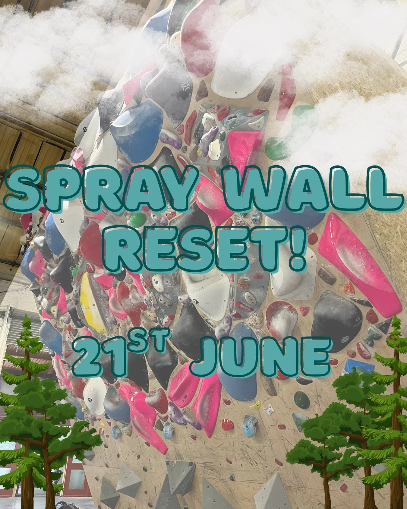 We are resetting our spray wall❗️

On the 21st of June the current set will be stripped in preparation for a new one to go up! Make sure you finish of any projects in time ⏰

(The spray wall is meant to look like a mountain in the post we where told)