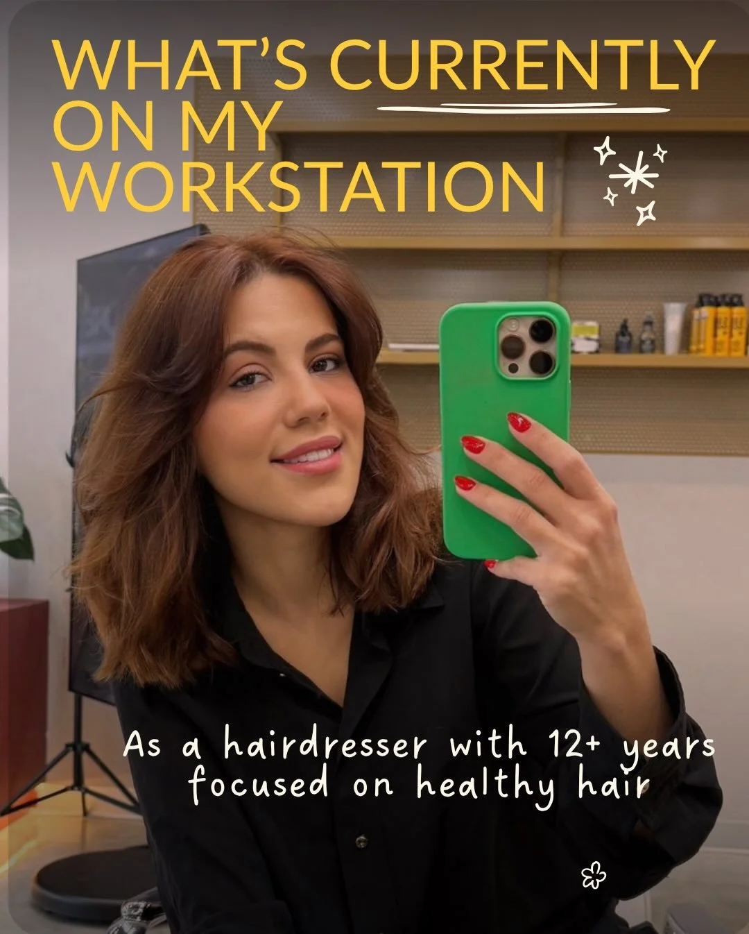 After 12+ years working with hair, one thing has never changed:

Healthy hair will always be my priority 🤍

The products on my workstation are there for a reason. They help me support different hair needs, whether that&rsquo;s repairing damage, enha