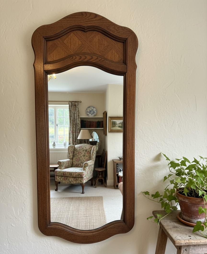 Oak mirror