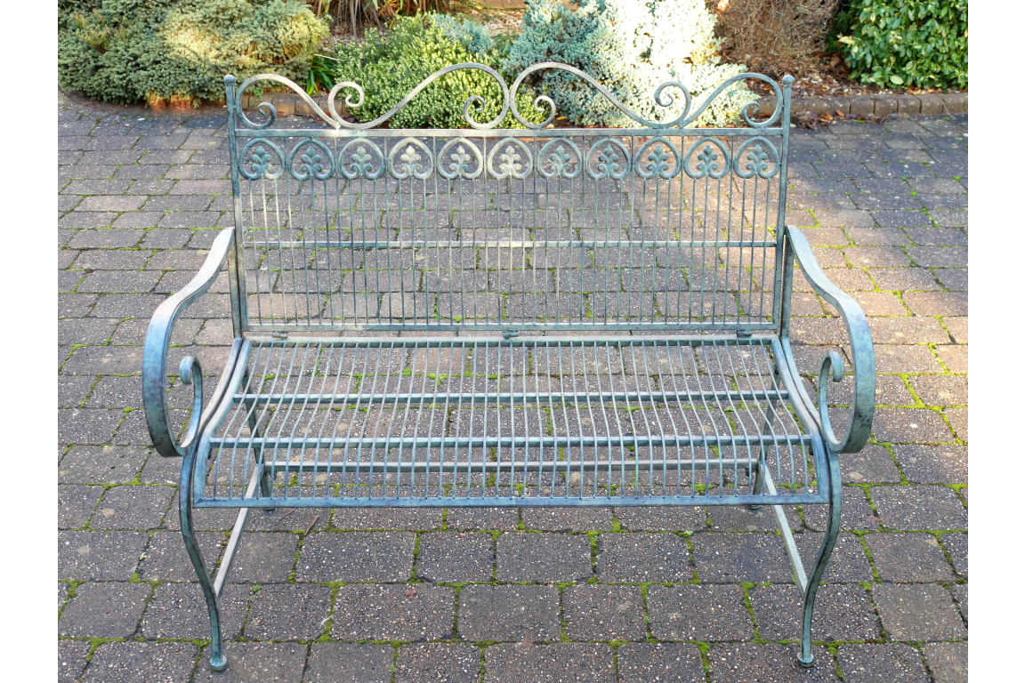 Vintage Charm Rustic Metal Bench