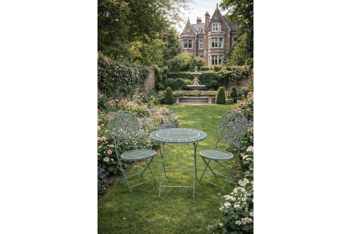 Rustic Elegance Metal Table & Chair Set