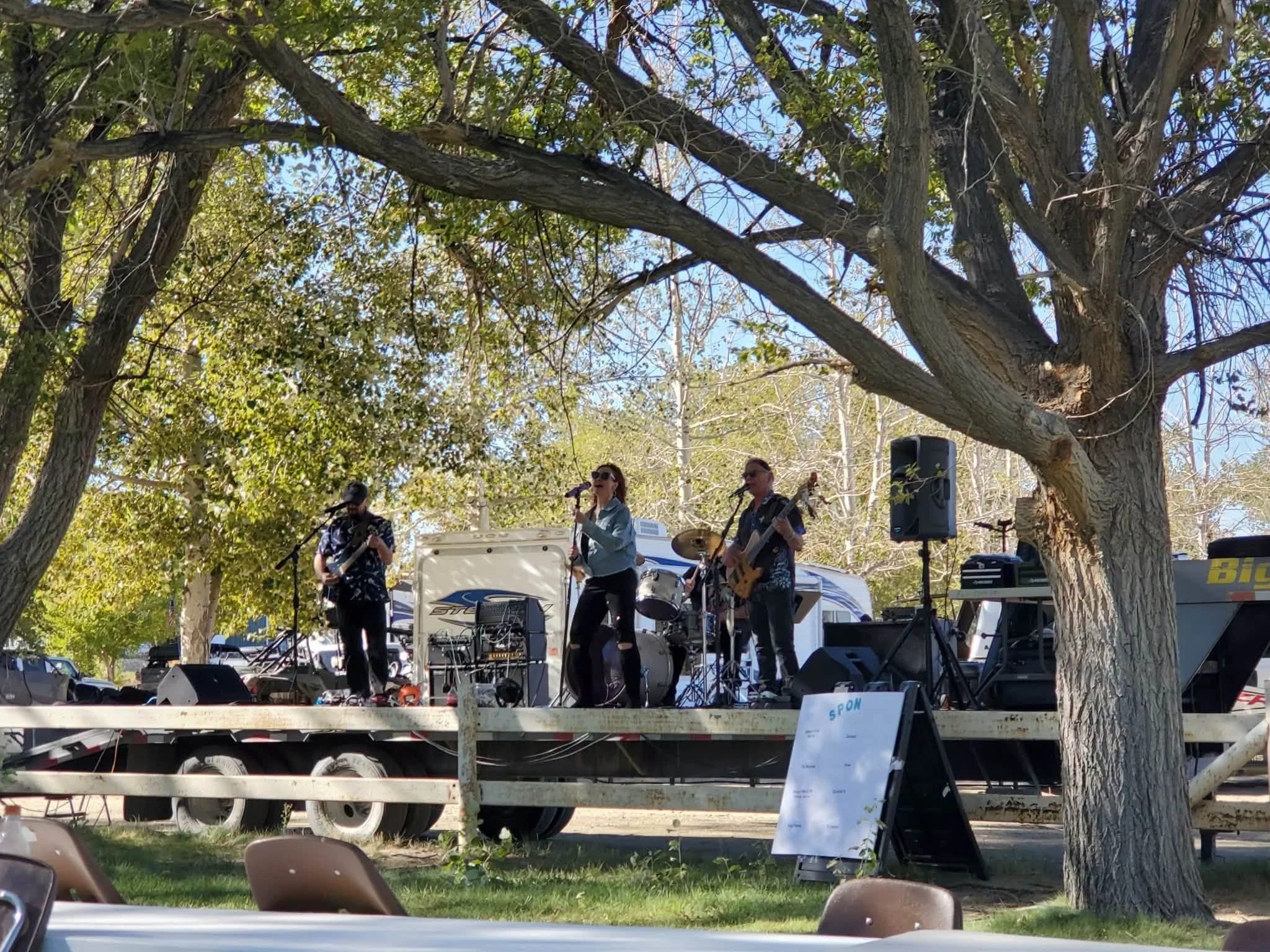 Live band performing at the Nye County SxS Dyer - Fish Lake Poker Run 2026 in Fish Lake Valley, Nevada