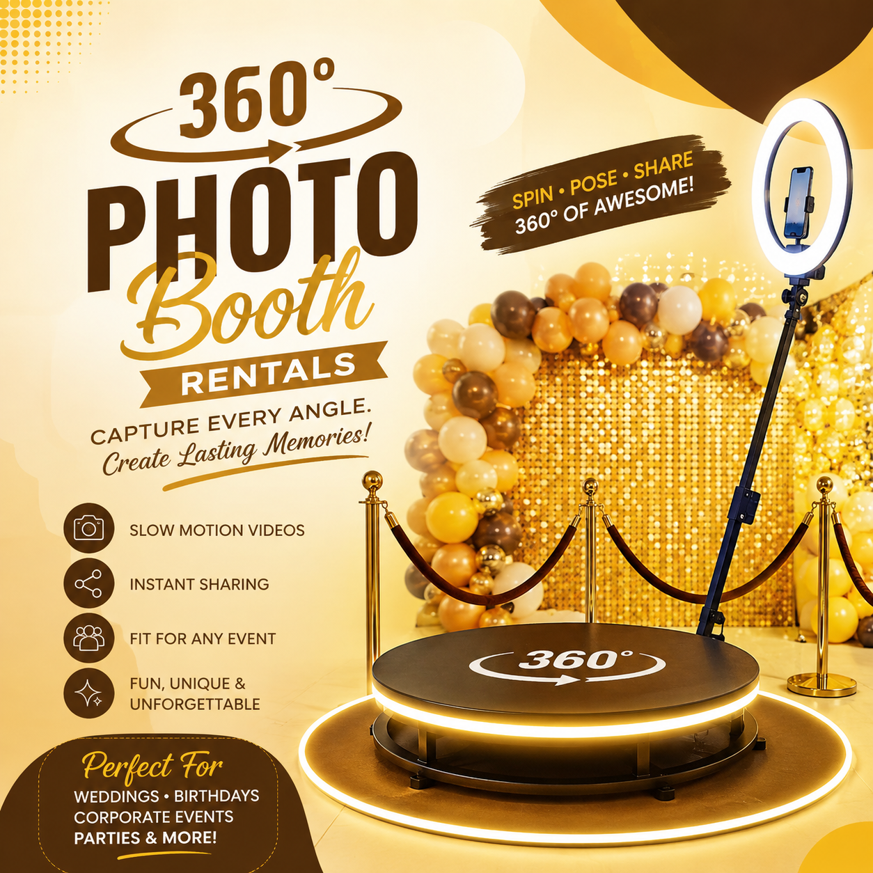 What to Expect from a 360 Photo Video Booth Rental in NYC
