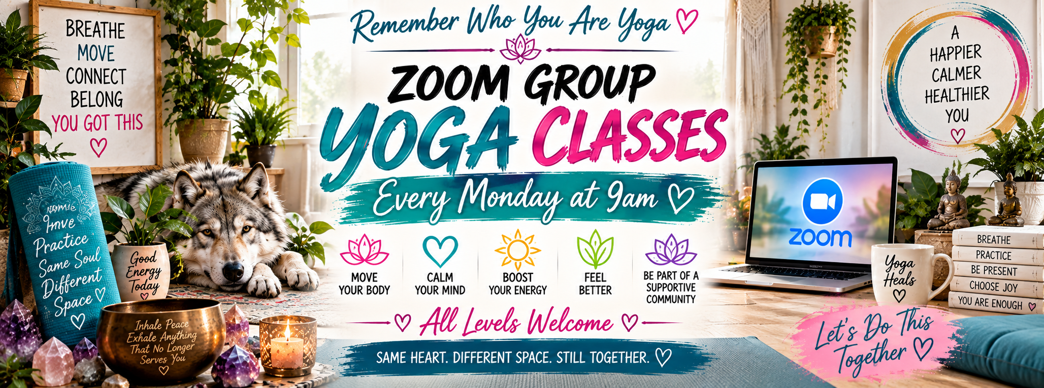 Zoom Group Yoga Classes every Monday morning at 9am!
