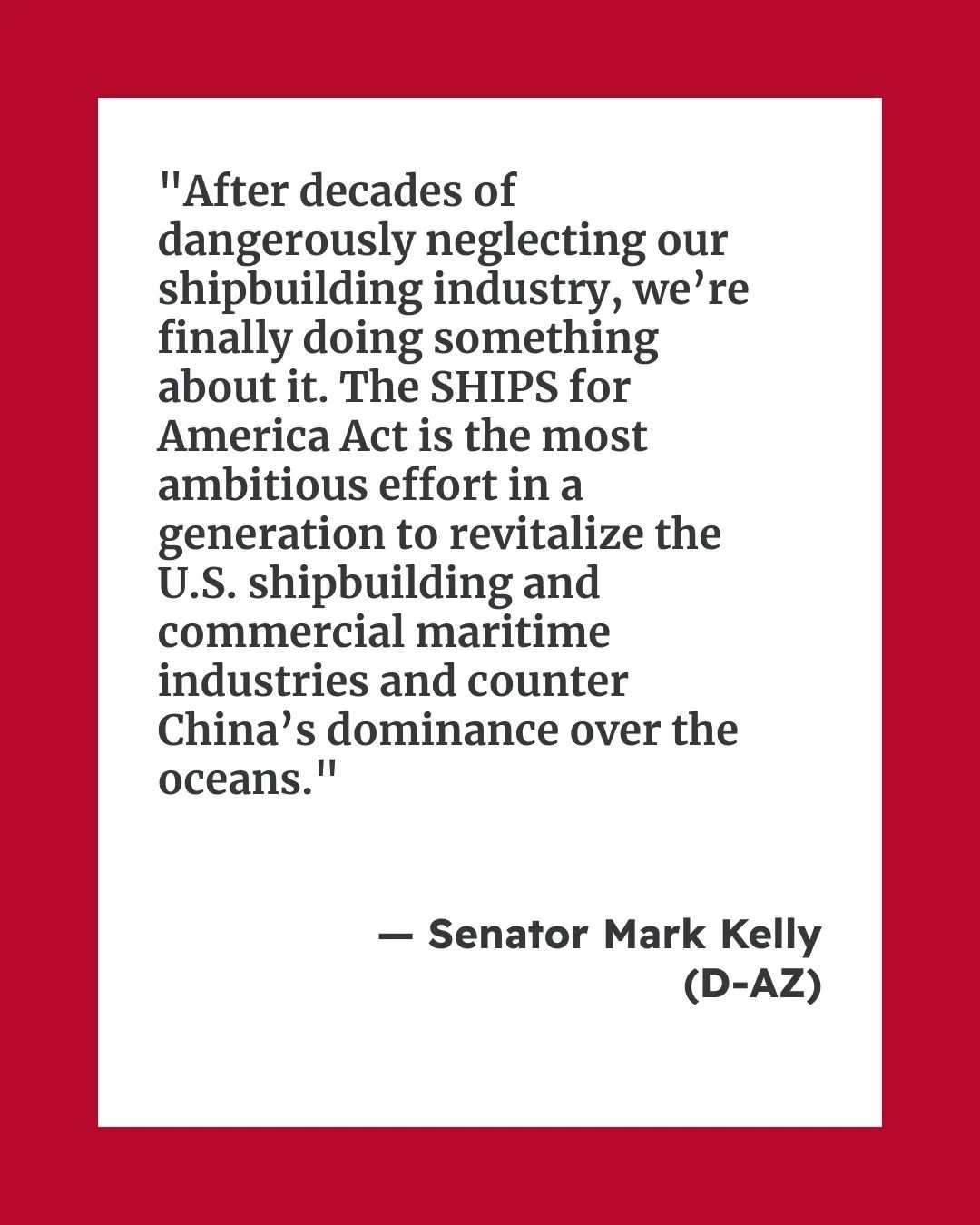 Building a stronger future for U.S. maritime industries 🇺🇸
The SHIPS for America Act represents the most ambitious investment in decades &mdash; revitalizing shipbuilding, empowering workers, and strengthening our economy.
#Maritime #Shipbuilding #