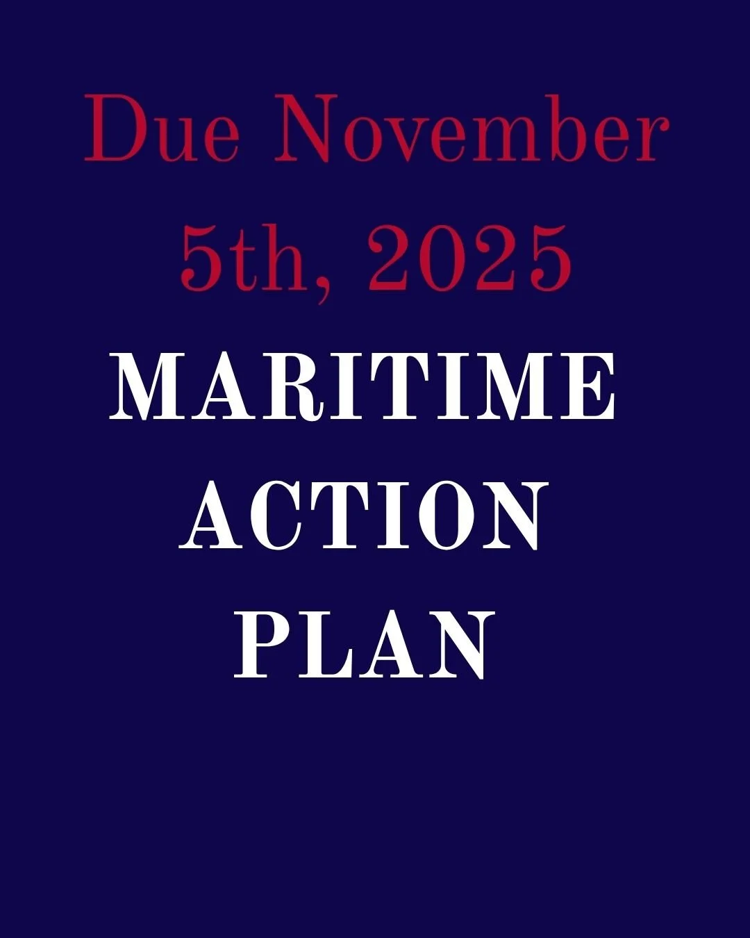 In 2 weeks, @realdonaldtrump is supposed to receive the Maritime Action Plan (MAP) from @secrubio. More details for the MAP due November 5th are yet to come.

Many other deadlines in this executive order appear to have been either missed or not repor