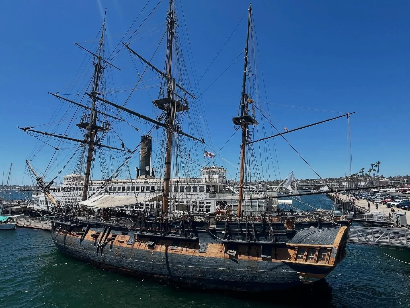 The Replica of the HMS Surprise at the San Diego Maritime Museum&hellip;

The original HMS Surprise was built by the French as Unit&eacute; in 1794, but captured by the British and renamed in 1796. 

The replica ship was built in Nova Scotia in 1970.