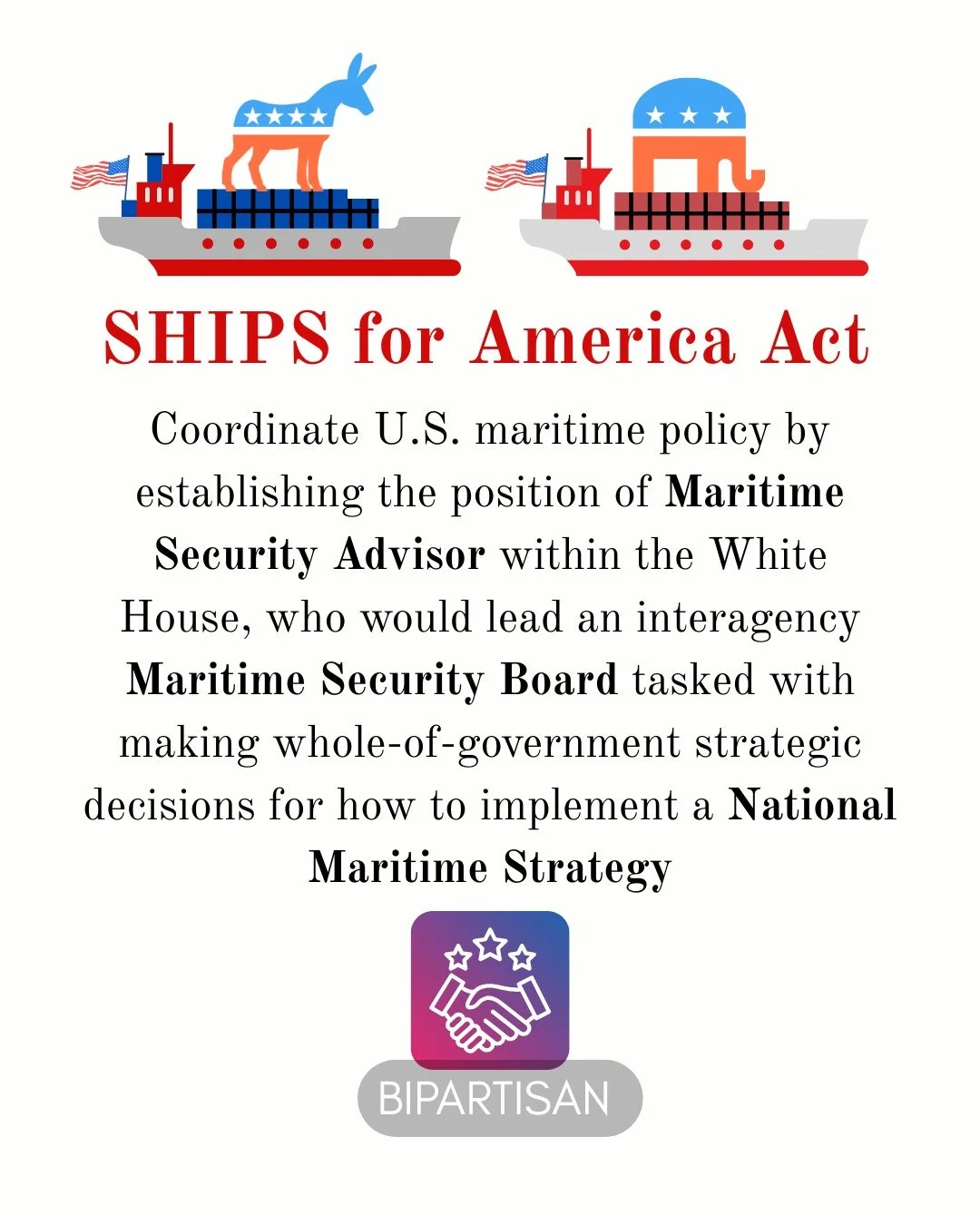 The government is open again, and the end of the year is nearing. Yet we still have no national maritime strategy. Shipping and shipbuilding are essential for economic and national security.

Passing the SHIPS for America Act is crucial for starting 