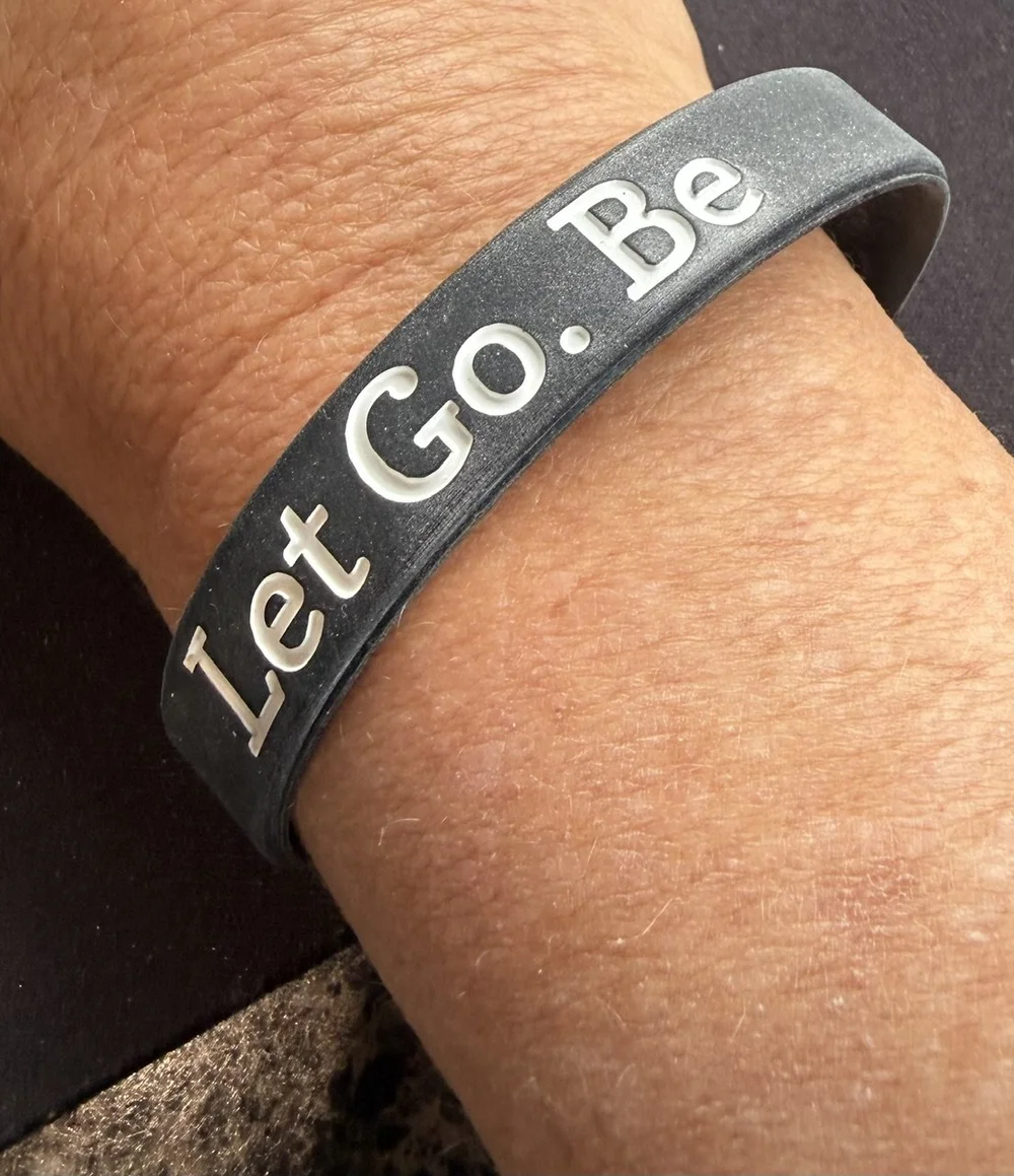 Let Go Be bracelet worn on wrist