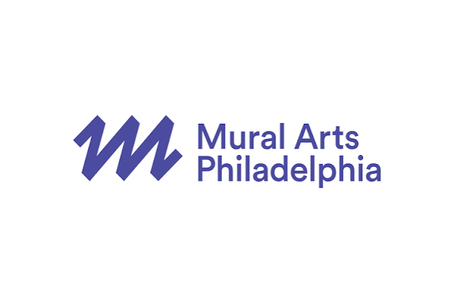 Logo for Mural Arts Philadelphia with purple stylized 'M' and 'Mural Arts Philadelphia' text.