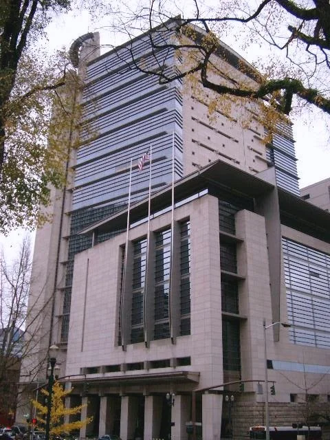 this is an image of the Mark Hatfied federal courthouse in Portland Oregon where Tex Clark Alison M. Clark won a jury trial and handles federal criminal cases affordably