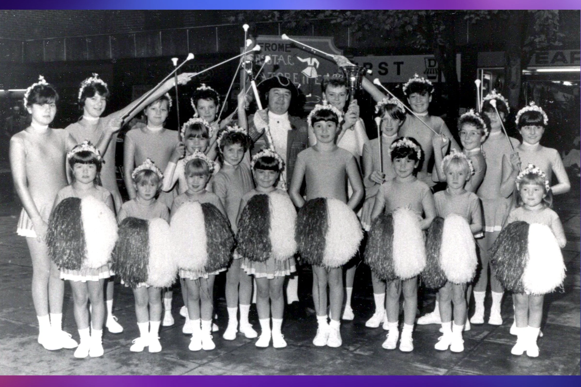 The Crystal Majorettes with Town Crier Steve Haberfield