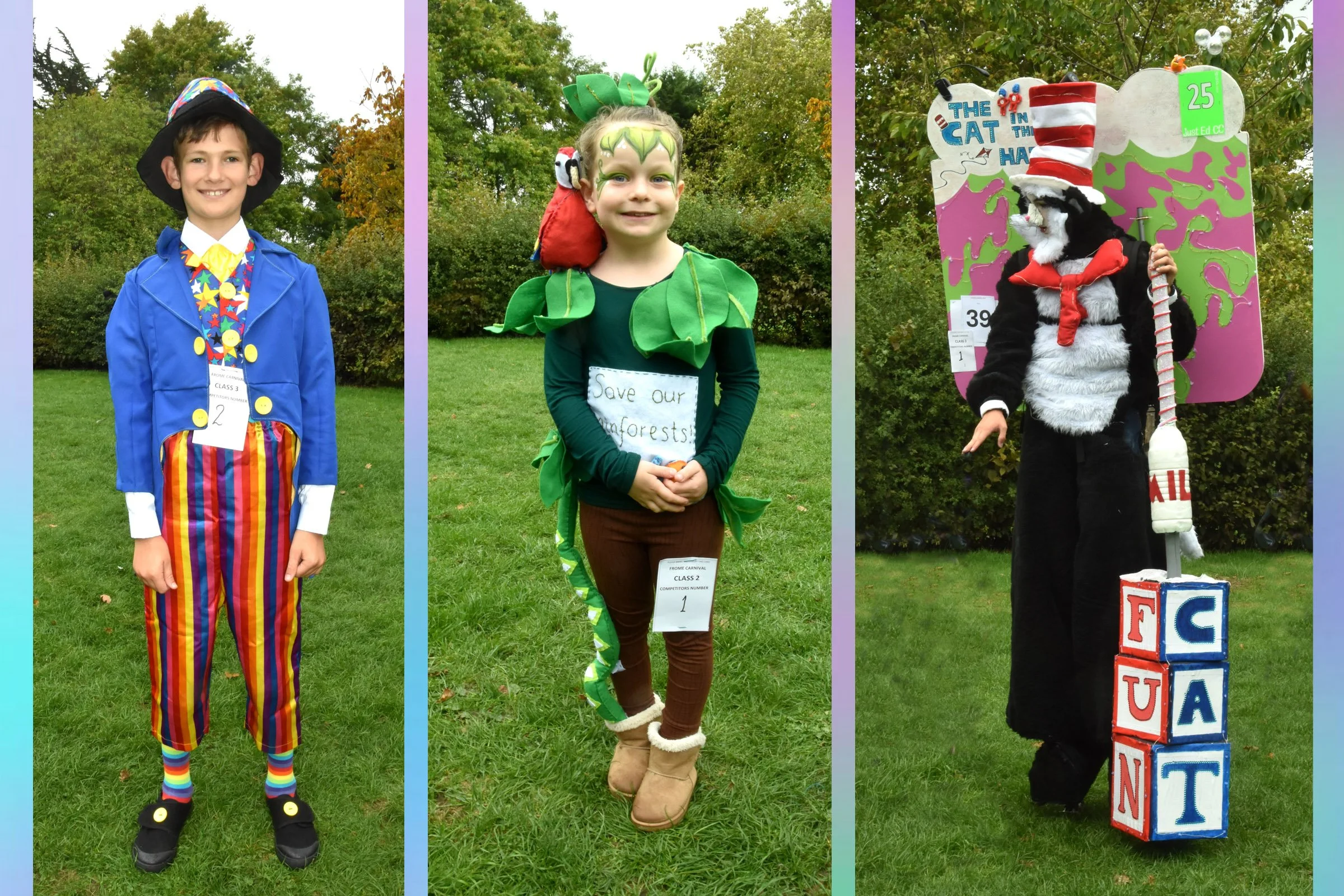  Munchkin - Ben Collins;  Save Our Rainforests - Lola Rae; The Cat in the Hat - Edward Buttress