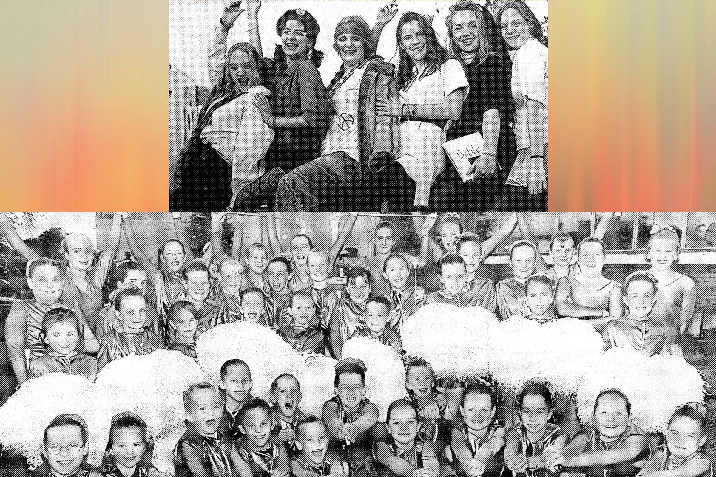 (top) Frome Babes - Gemma, Georgie, Katie, Marcia, Davina & Lisa; (below) Holcombe Majorettes