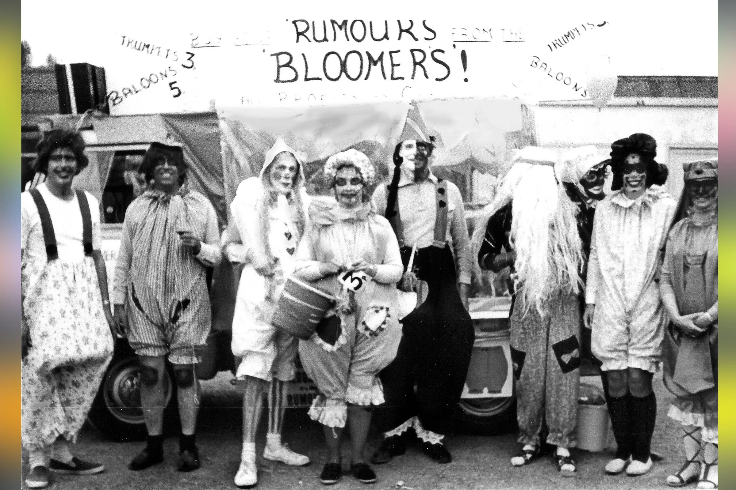 Rumours Bloomers - Group selling Carnival Frome Rumour newspaper