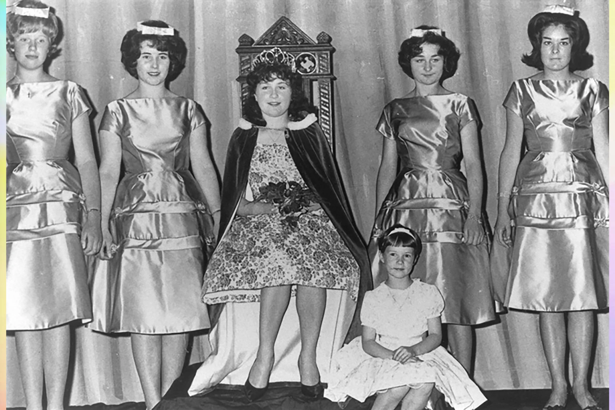  JACQUELINE  with attendants MARGARET PADGET, CAROLE BUTTON, JOSEPHINE SMITH, SUSAN SAVIN 1963
