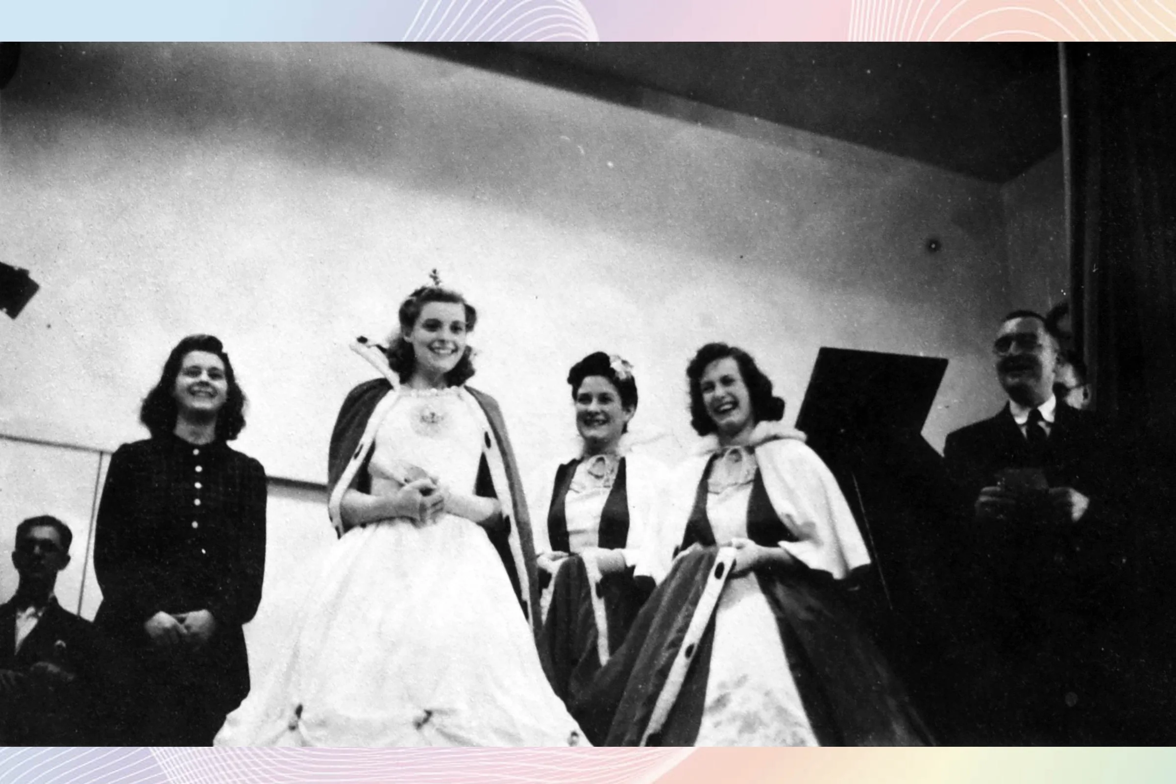   NORA HOLLYWOOD  with attendants PAT HALL & PAT KING 1939.