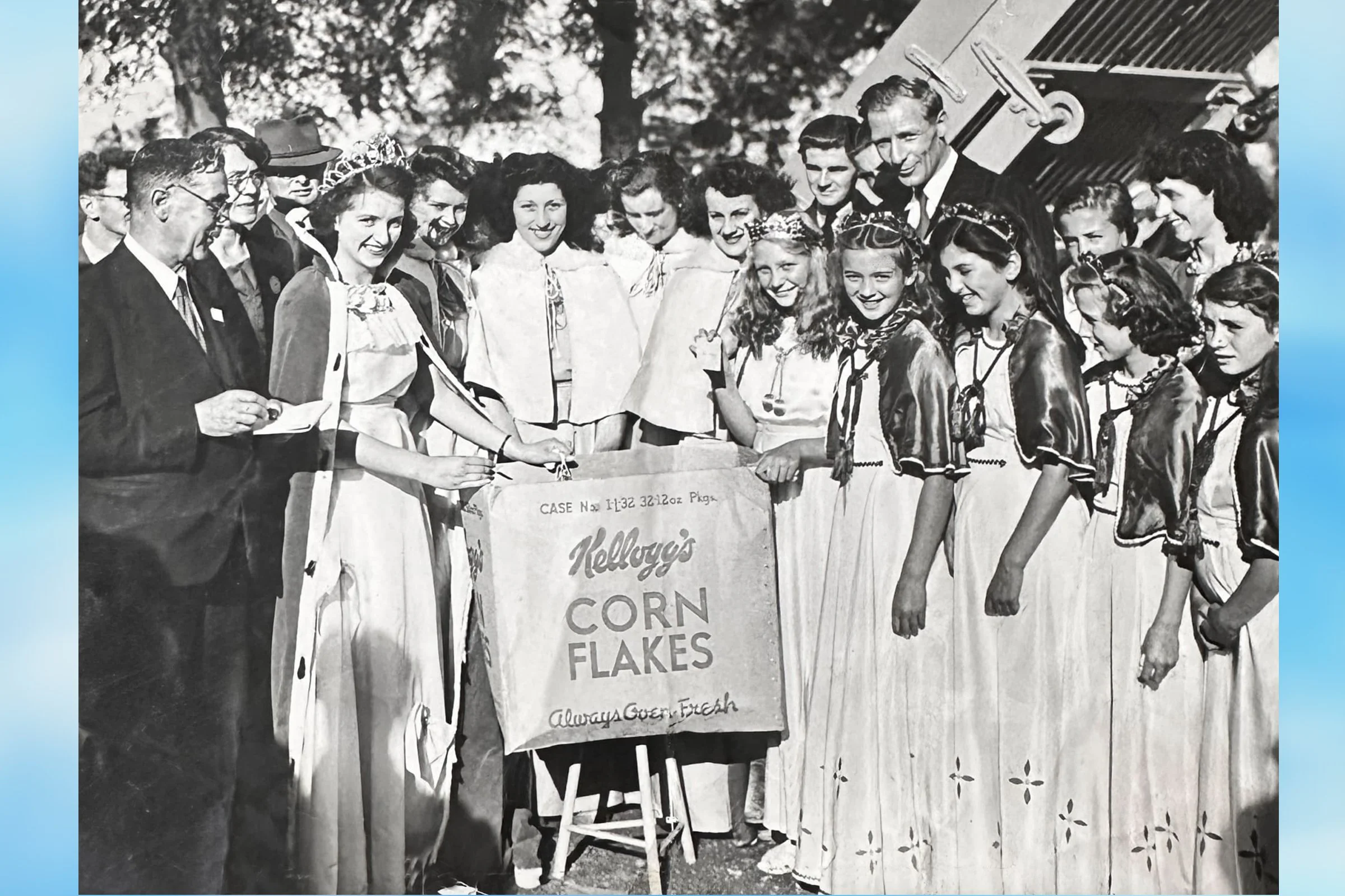  DULCIE  carrying out her royal duties with her attendants and children's queen and attendants 1948