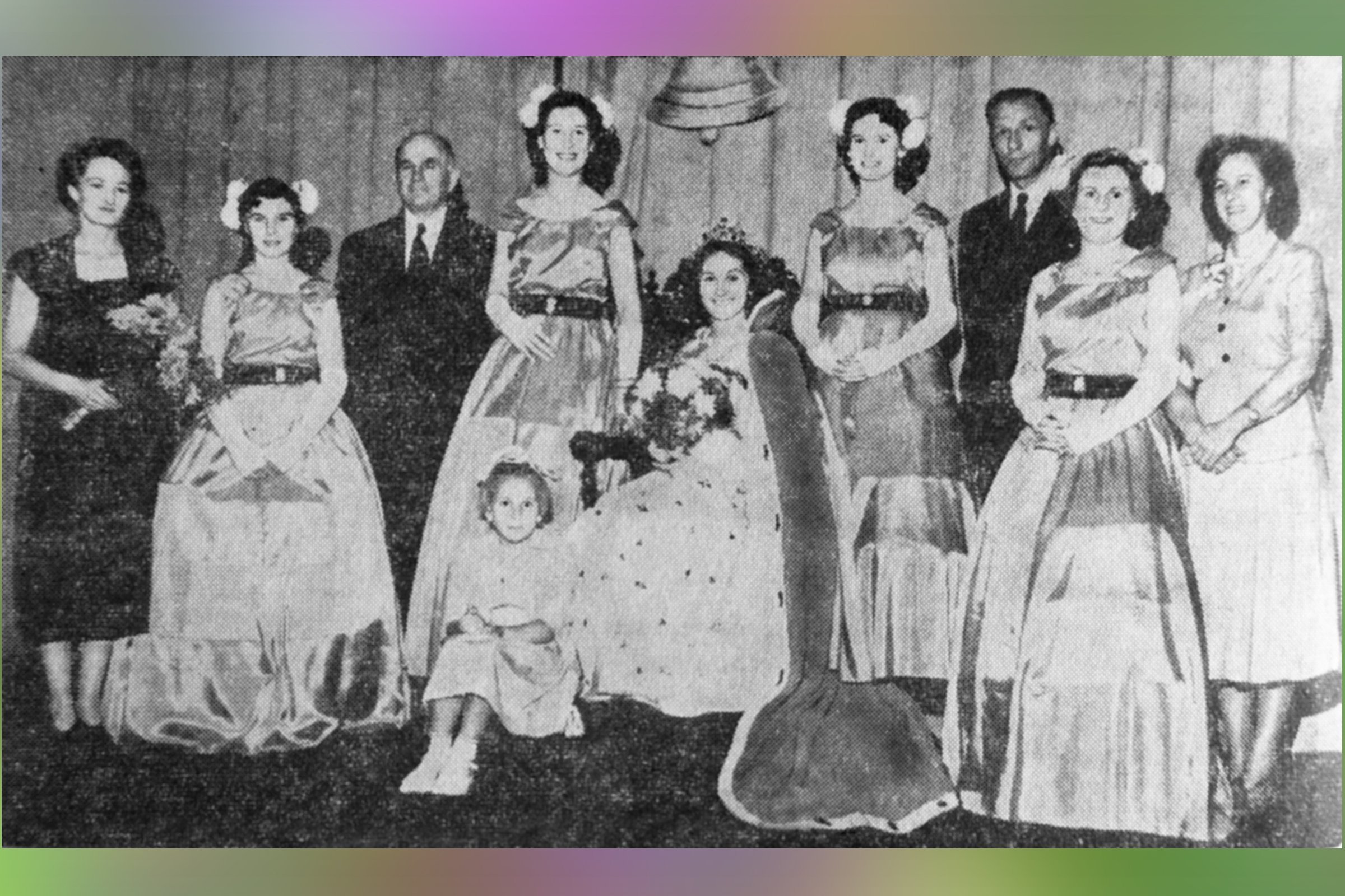  PAULINE  with attendants LILIAN BROWN, ADRIANNE ALLEN, PETRINA KING, ROSEMARY WAITE 1953