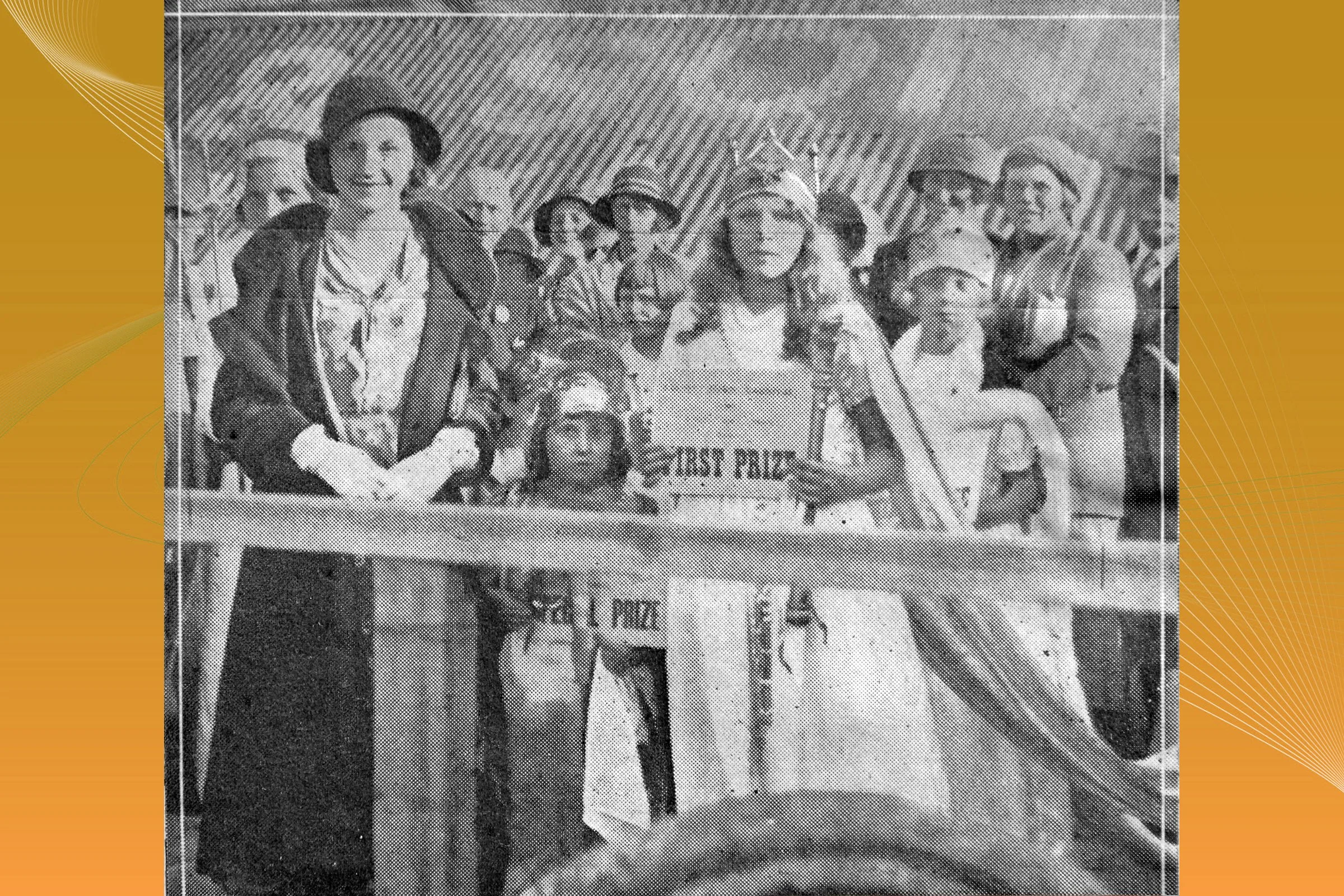  BARBARA PERKINS  at Children's Queen choosing with  IVY TENNANT  as CHILDREN'S QUEEN 1932. 