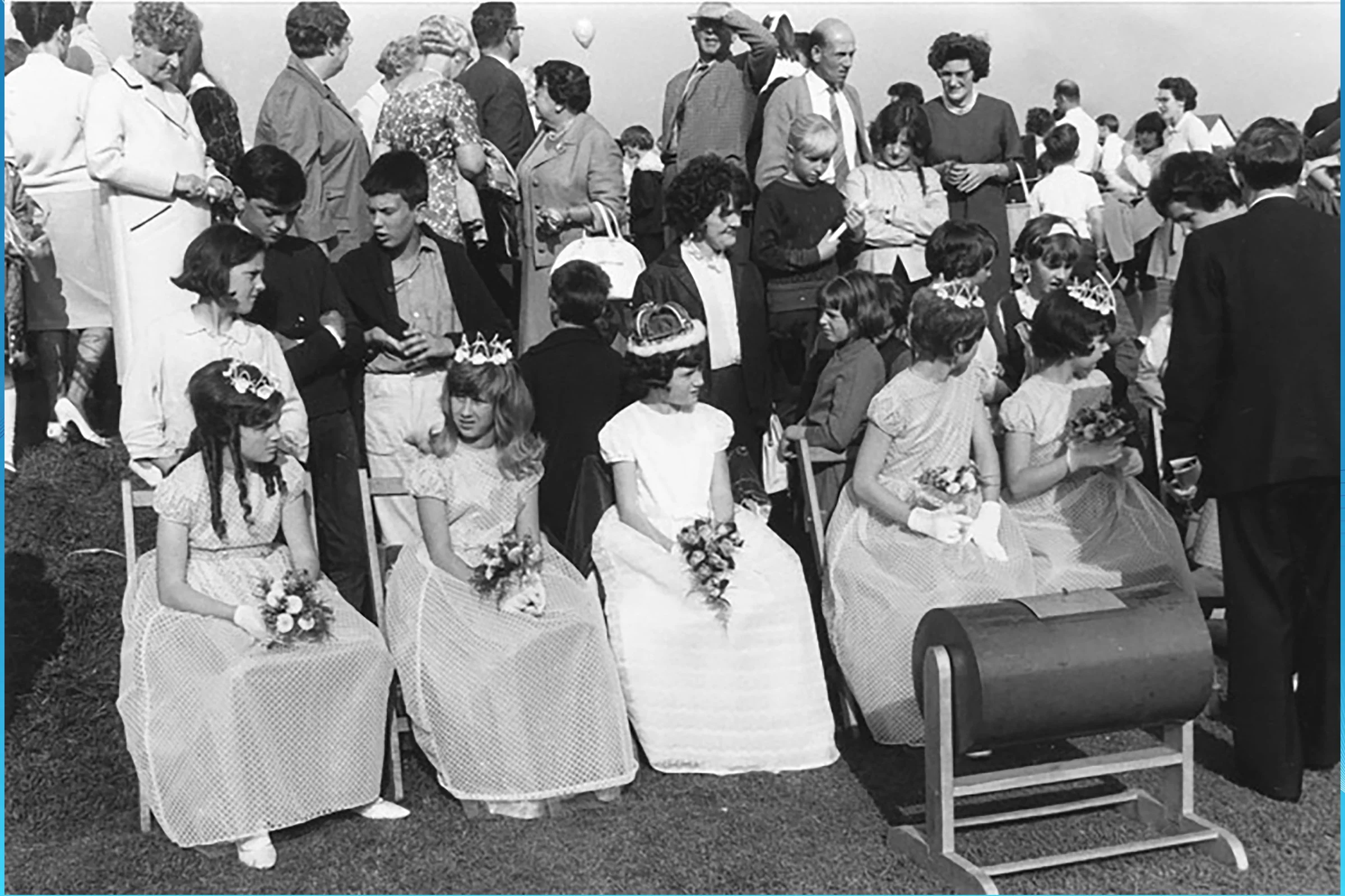  BRIDGET  with attendants YVONNE SPAREY, SANDRA MILLARD, CARMEL MAGEE & PATRICIA McLOUGHLIN 1966