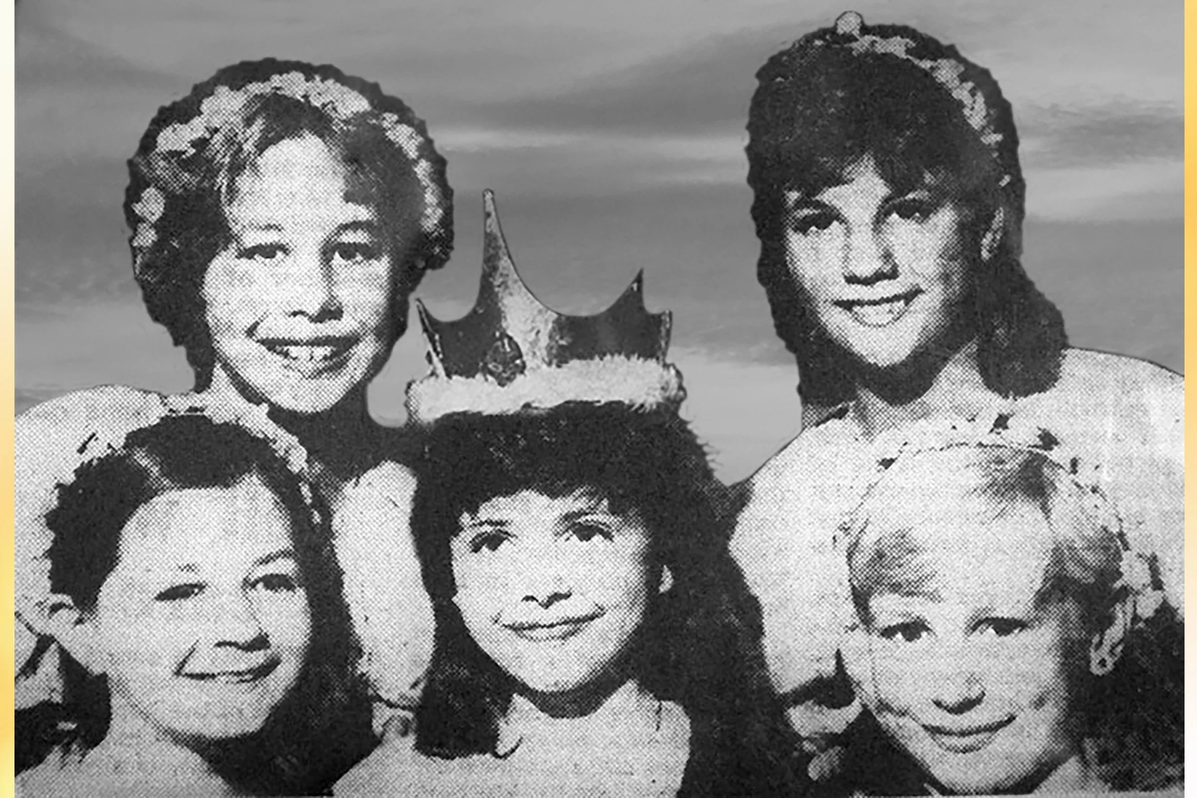  MICHELLE  with Attendants EMMA MILLS, LORETTA PITMAN, SAMANTHA KINSLER, MELANIE RUDDICK 1984