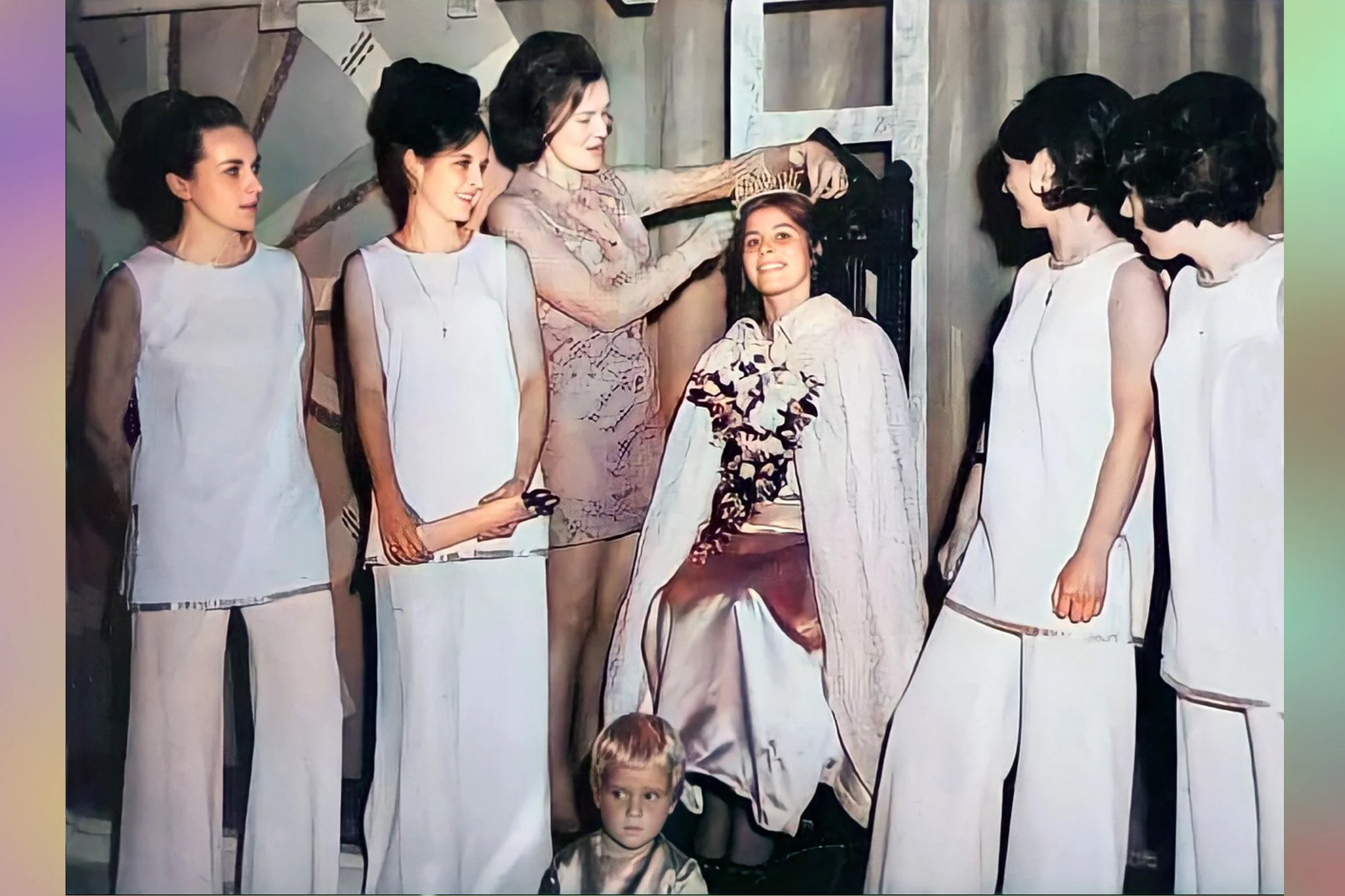  JOY  with attendants MARY GLOVER, PAMELA NEWMAN, MARY PARKIN, SANDRA CLARKE 1969