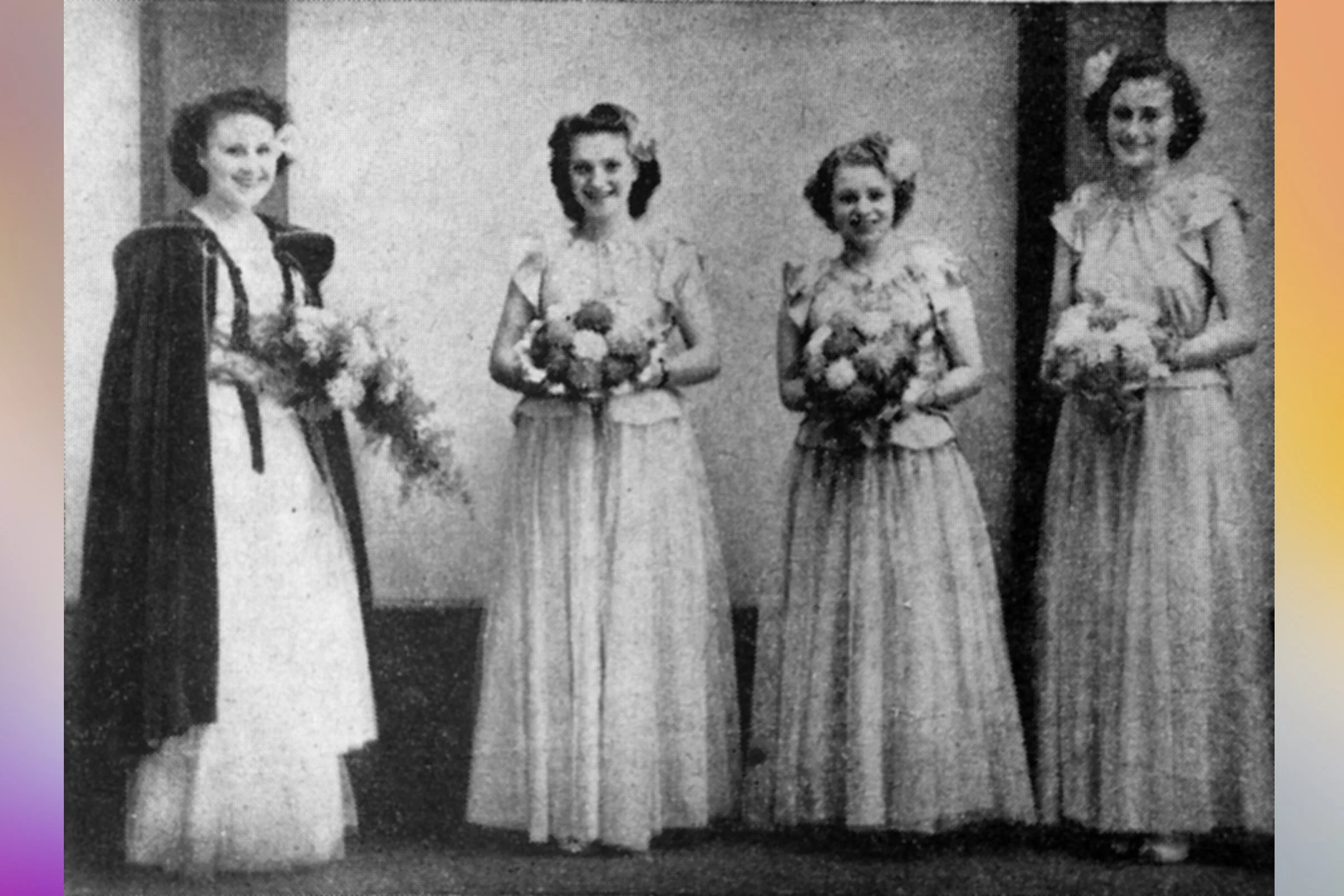  IRIS RUTT  - QUEEN 1950 with JEAN FUNNELL, AUDREY WHITLOCK & VERONICA ERSWELL