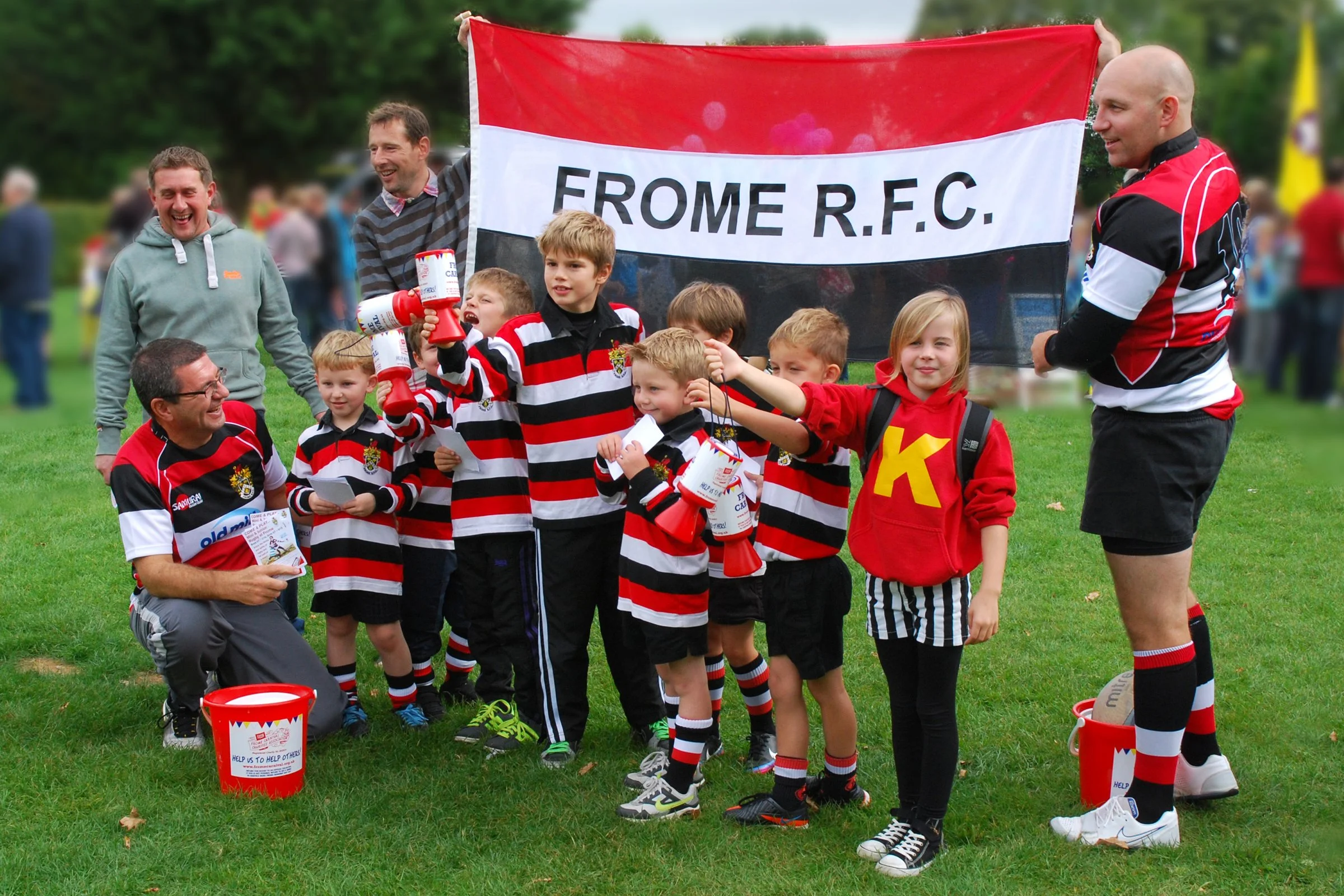 Frome Rugby Club juniors collecting