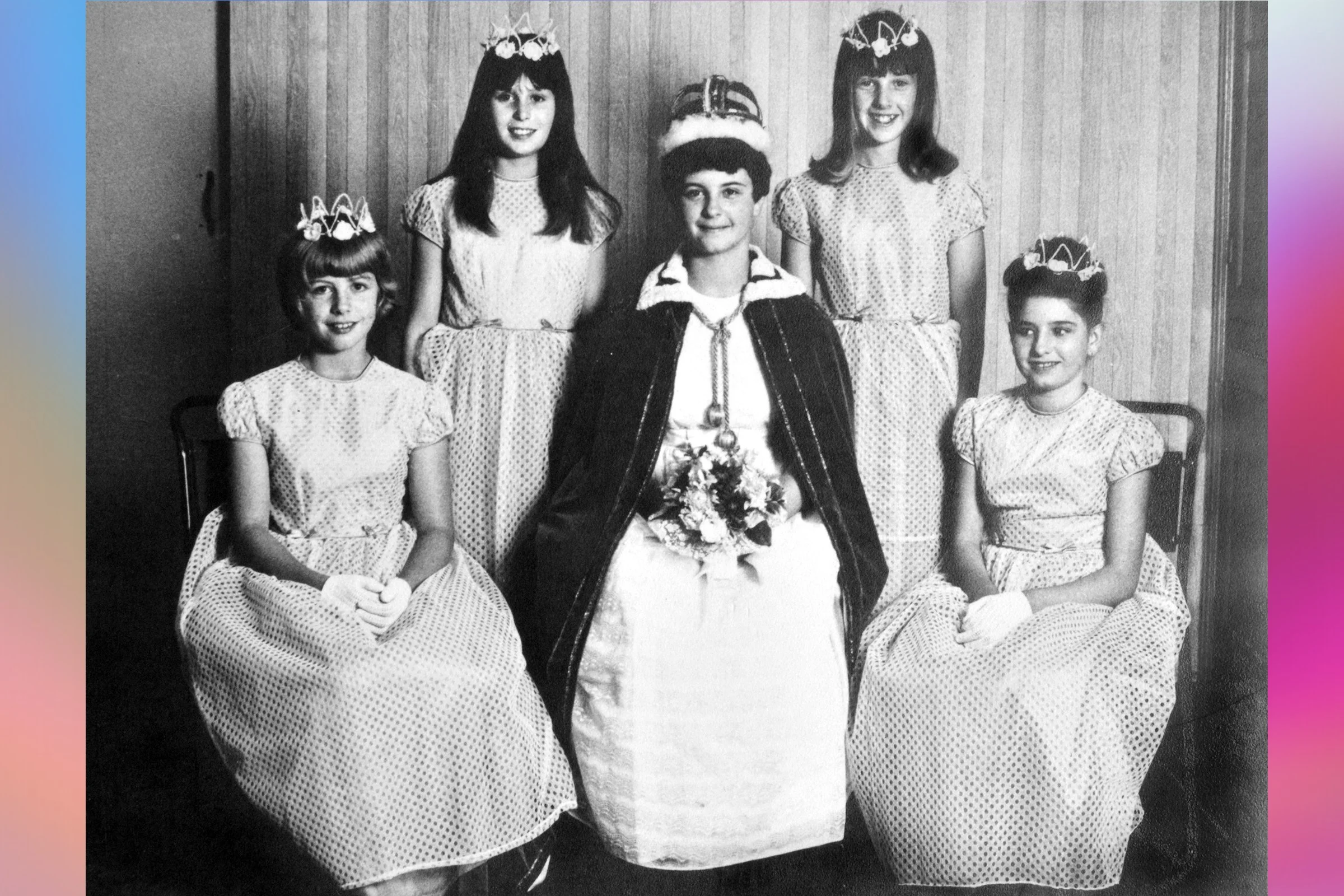  GEORGINA CATCHPOLE  - CHILDREN'S QUEEN 1968 with HEATHER PENNY, PATRICIA MOORE, KATHLEEN WELSH, JANE VALLIS