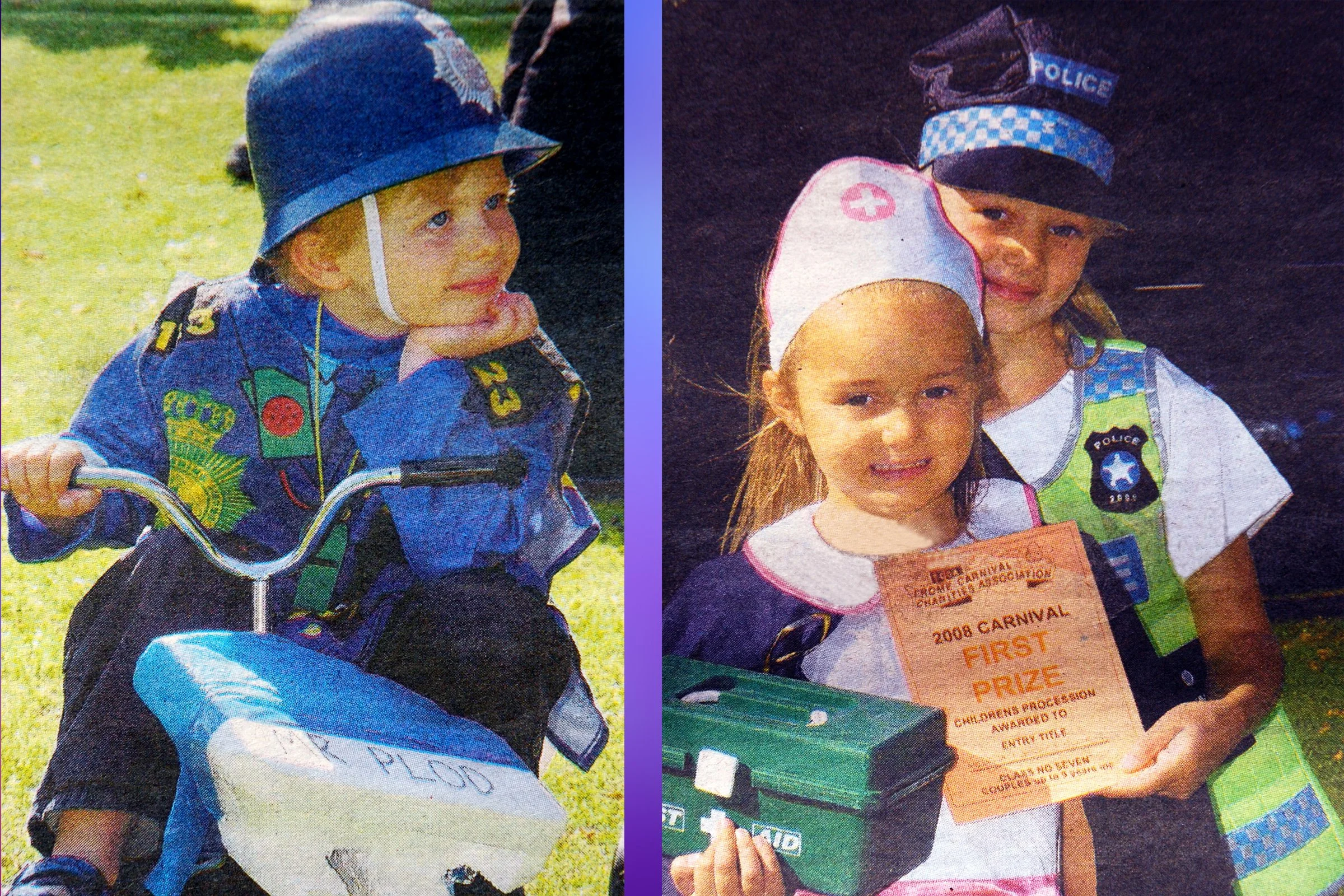 PC Plod - Craig Whittock; Emergency Services - Jessica & Melissa Cook