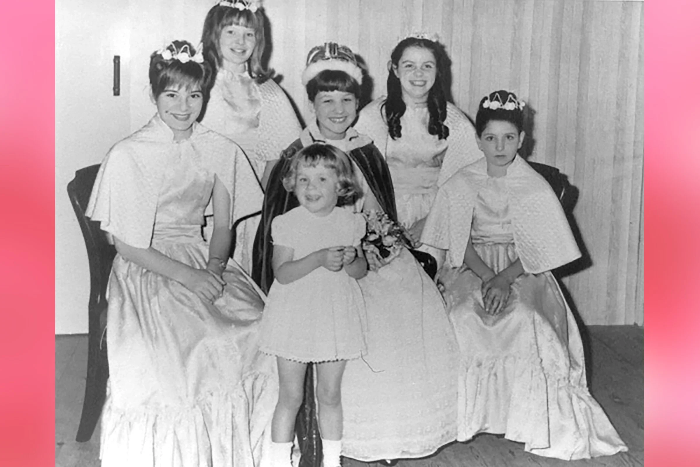  DAIAN  with attendants YVONNE SPAREY, KATHLEEN WELSH, HEATHER FEAR & JENNIFER WILLIAMS 1967