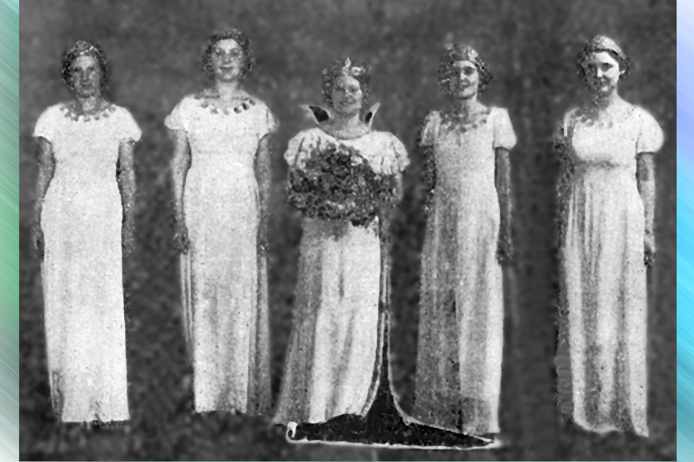  NANCY  with attendants JOAN MORRIS, MARY BADDER, JEAN RANDALL, BETTY HILLMAN 1935