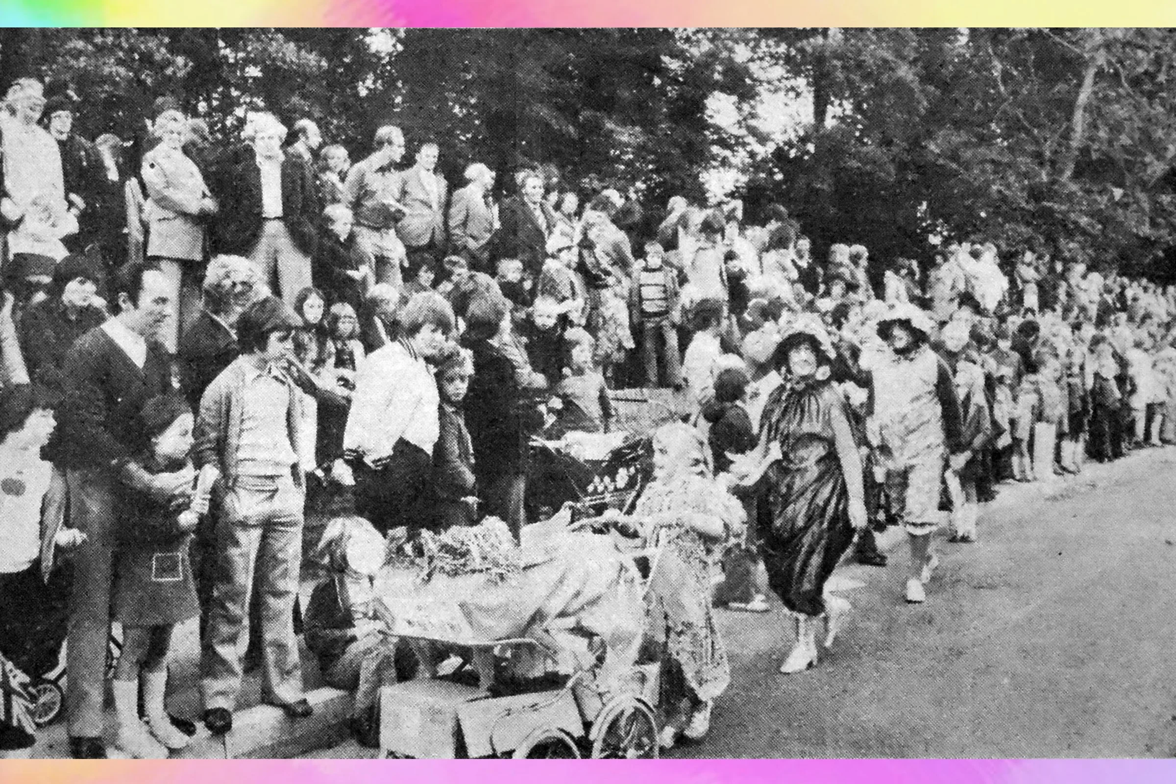 Crowds watching the Children's Procession