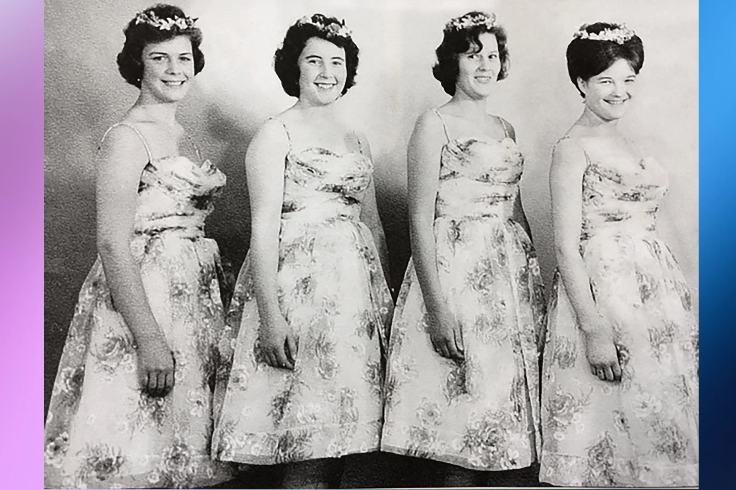 Attendants PAULINE ATKINSON, CAROLE BUTTON, GILLIAN WHEELER & ROSEMARIE LATCHEM 1962