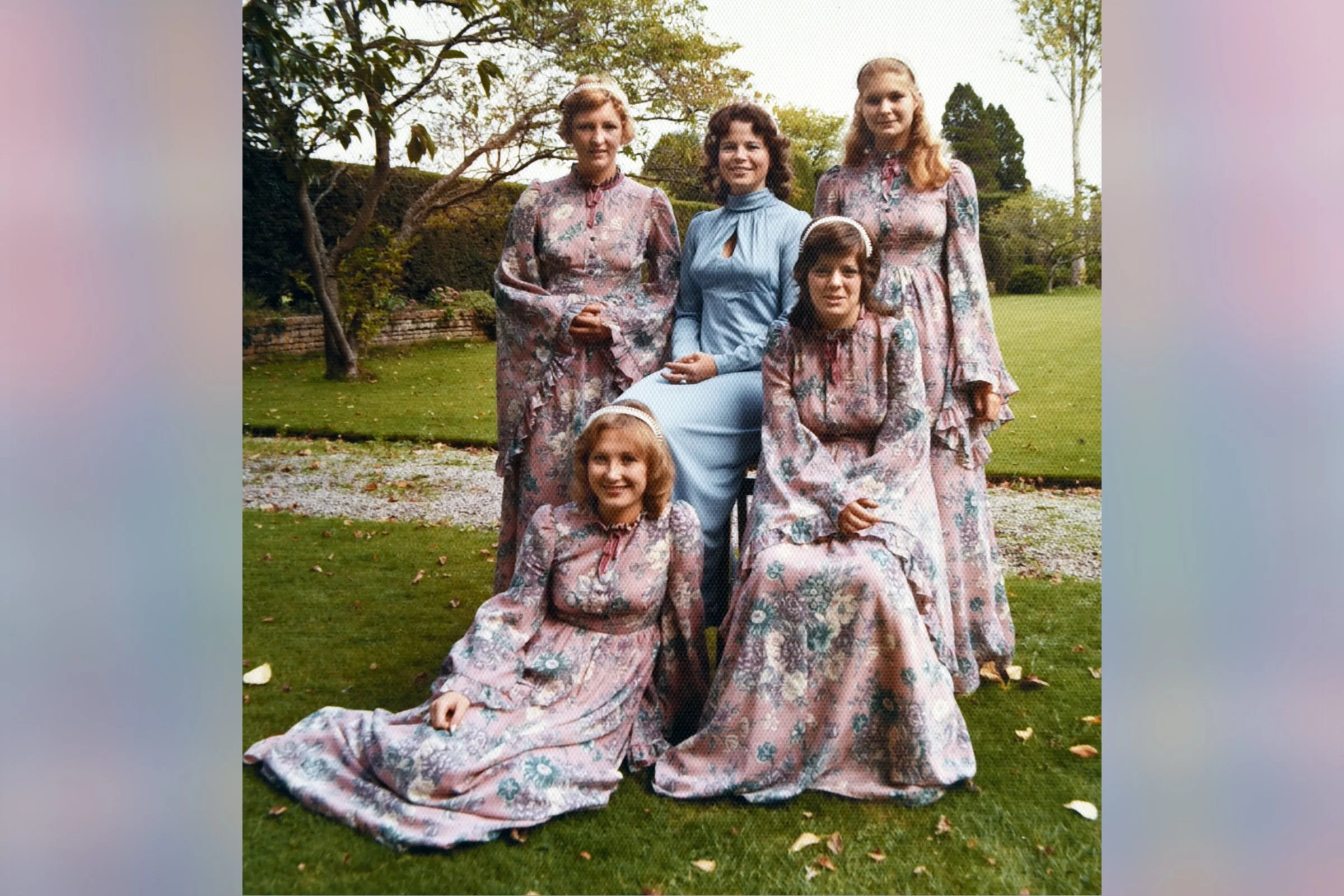  JACQUELINE  with attendants KATHLEEN MAGEE, SYLVIA PAYNE, SUSAN STANLEY, PATRICIA HAMMOND 1975