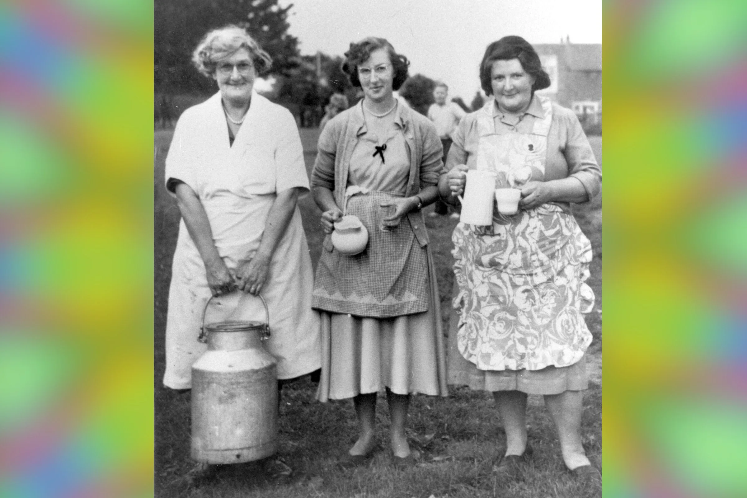 Indispensable tea ladies in the park - Mrs Millard, Mrs Jacob & Mrs Crocker